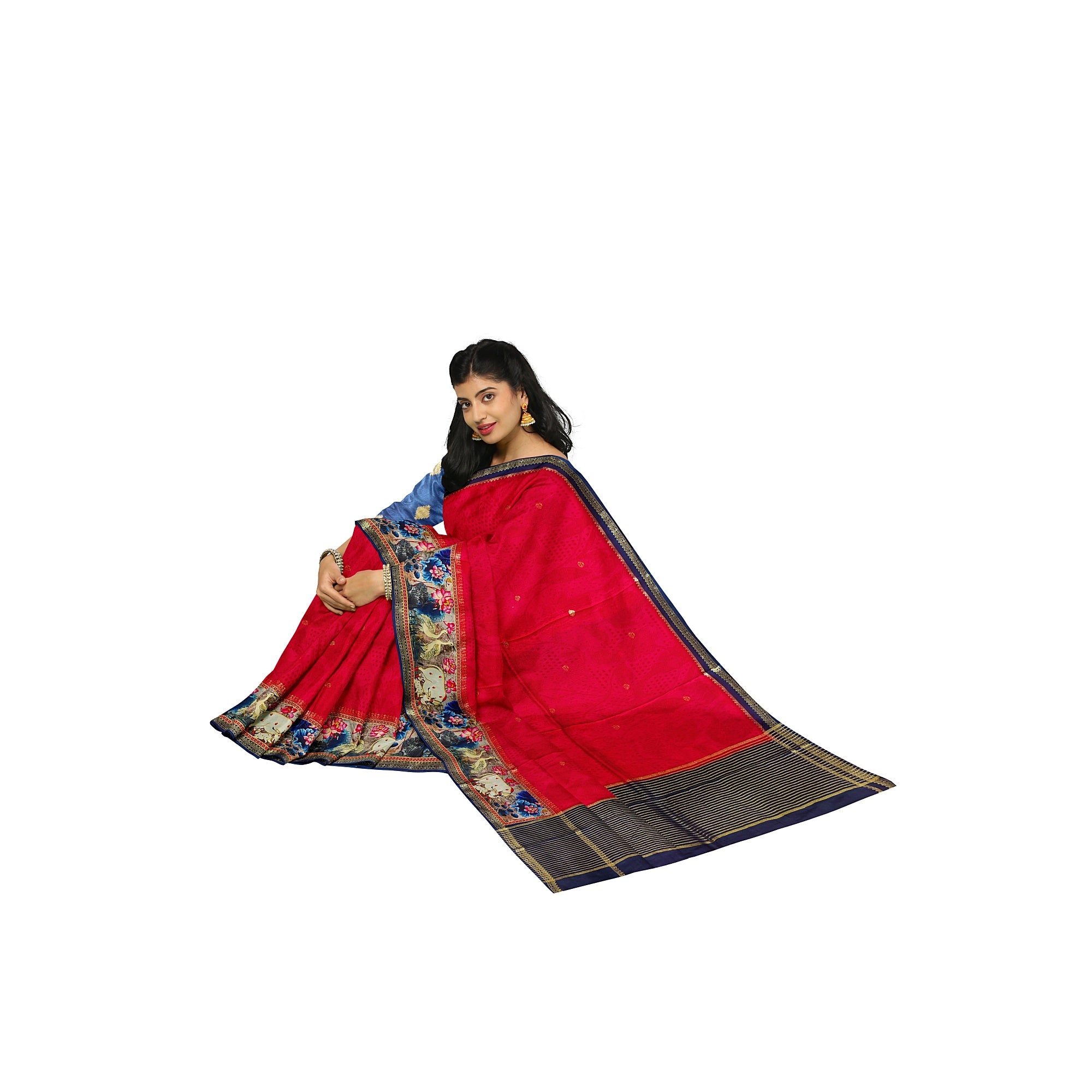 Raw Silk Saree – Traditional Elephant Border – Shop Online