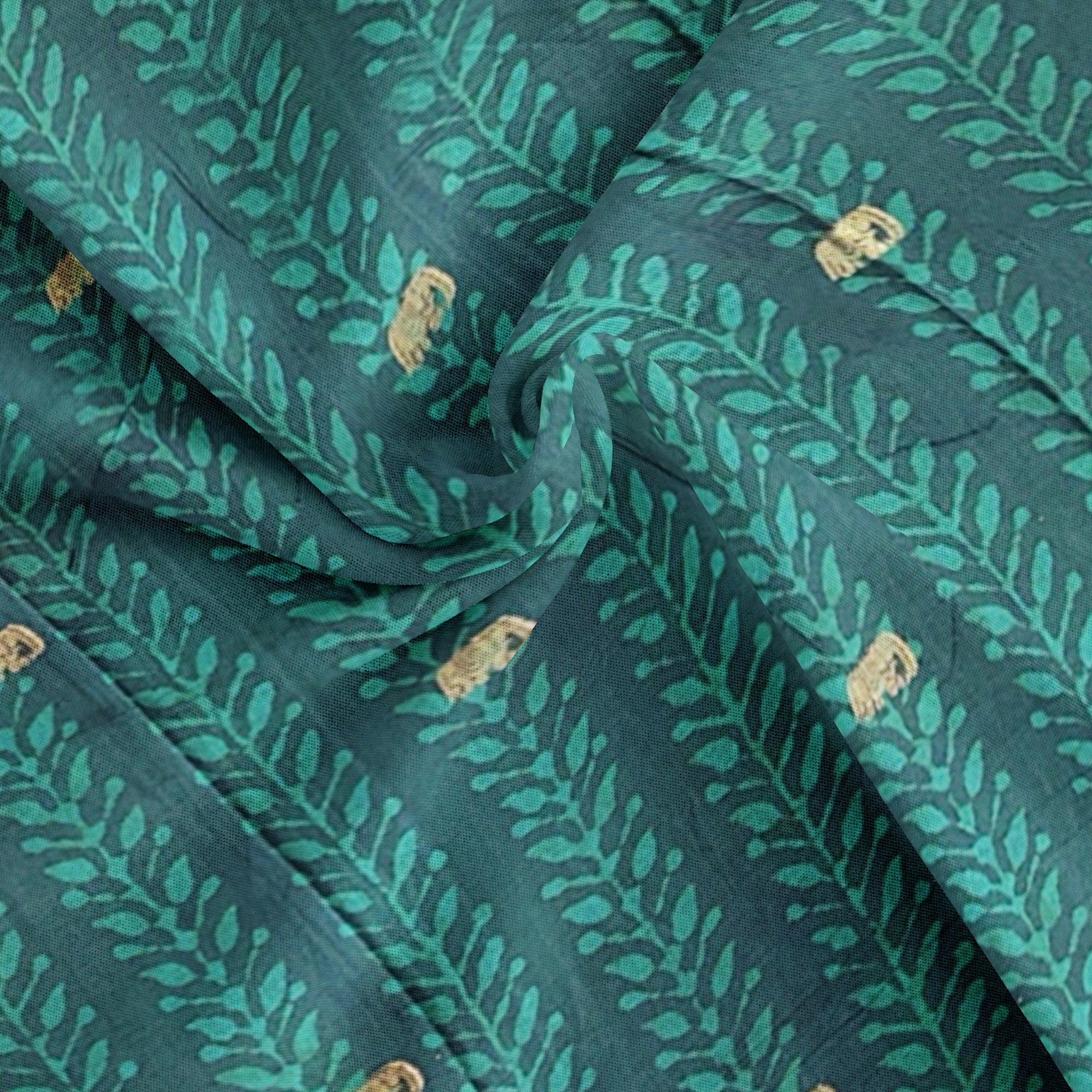 Bottle Green Saree – Elephant Motifs & Ancient Border – Shop Online