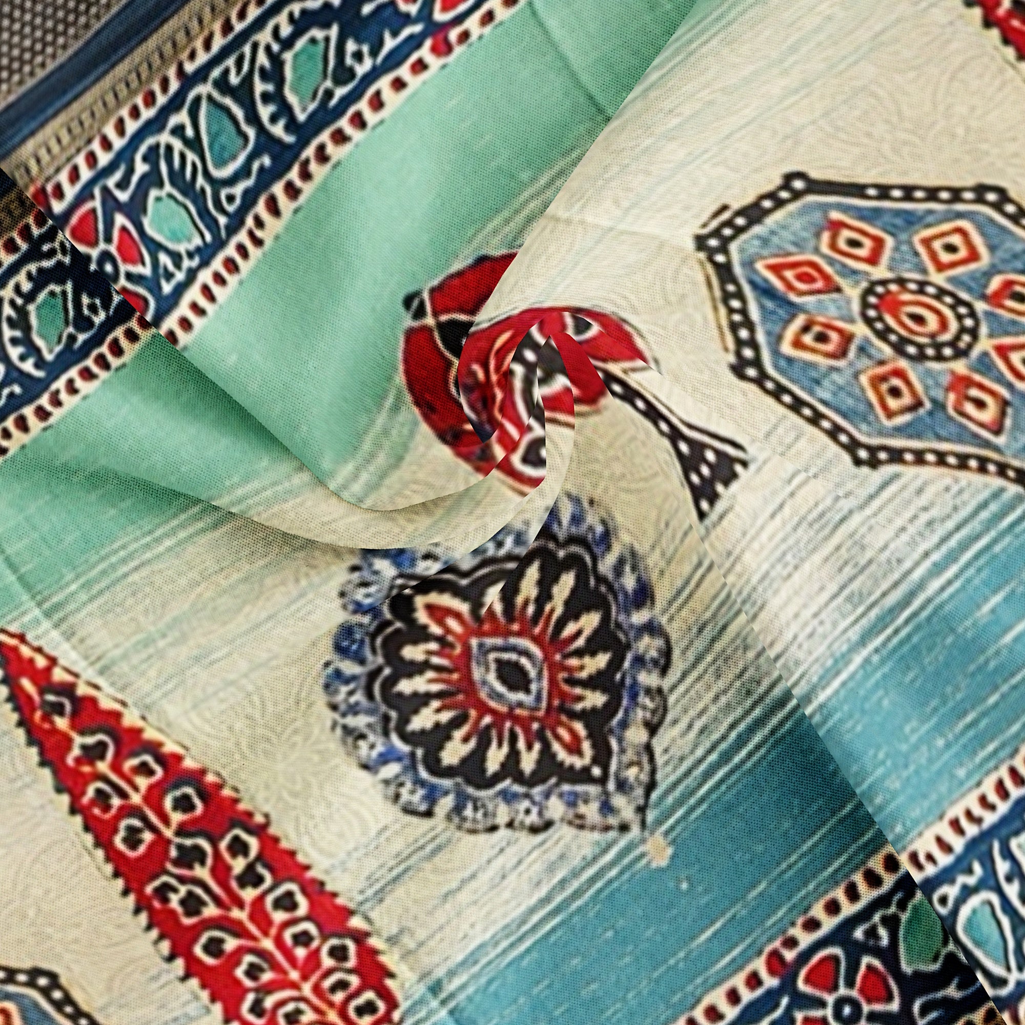 Blue Printed Saree – Grey Shaded Design – Shop Online