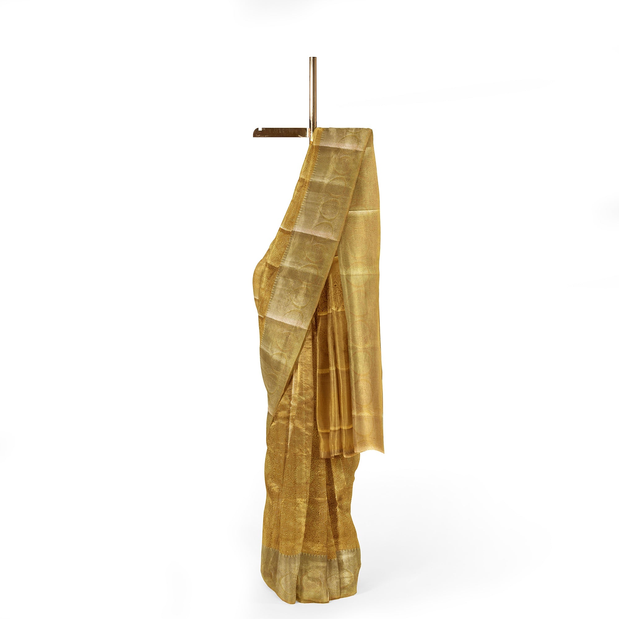 Pure Gold Saree with Self Border – Timeless Elegance