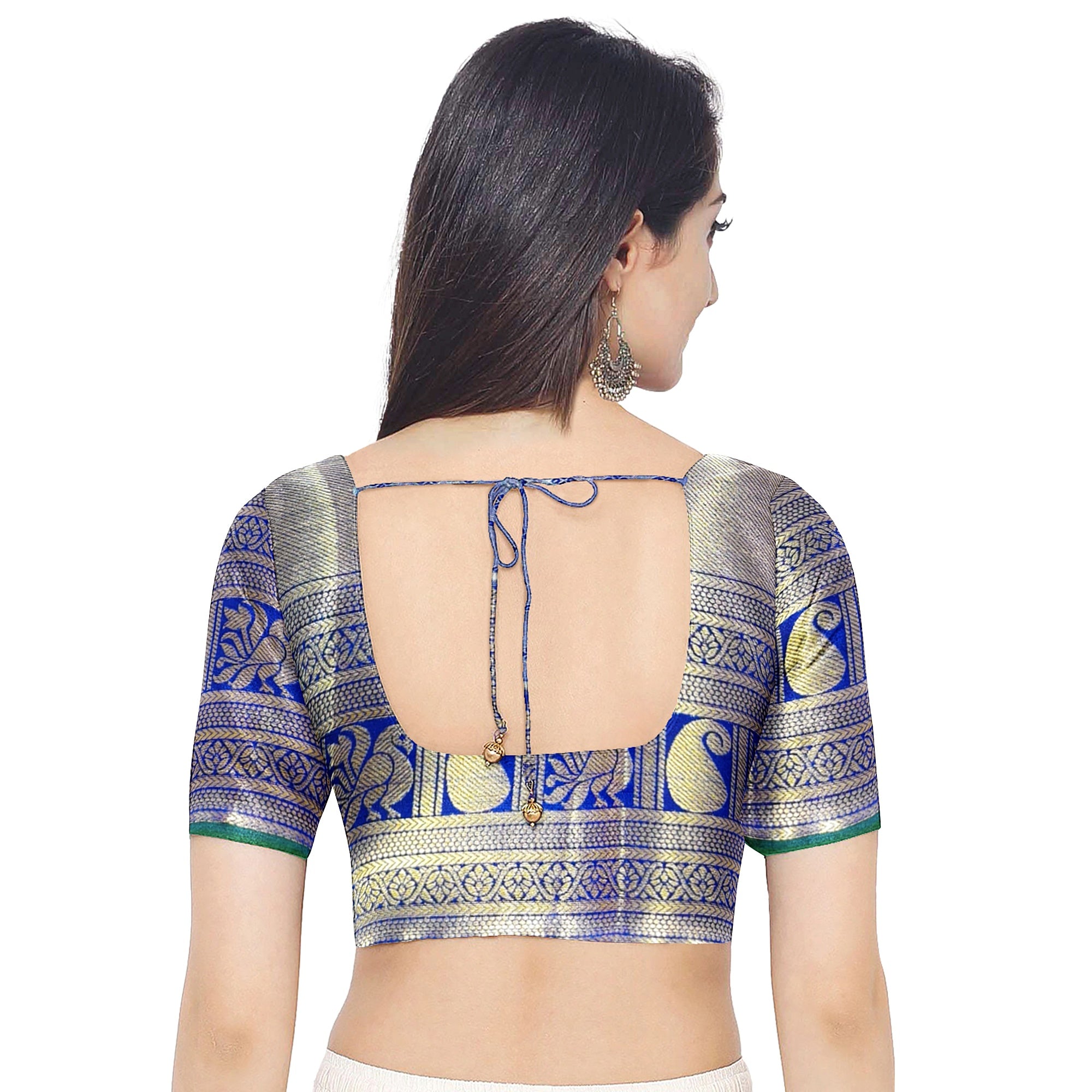 Peach Semi Tissue Silk Saree with Navy Blue Border – Traditional Elegance