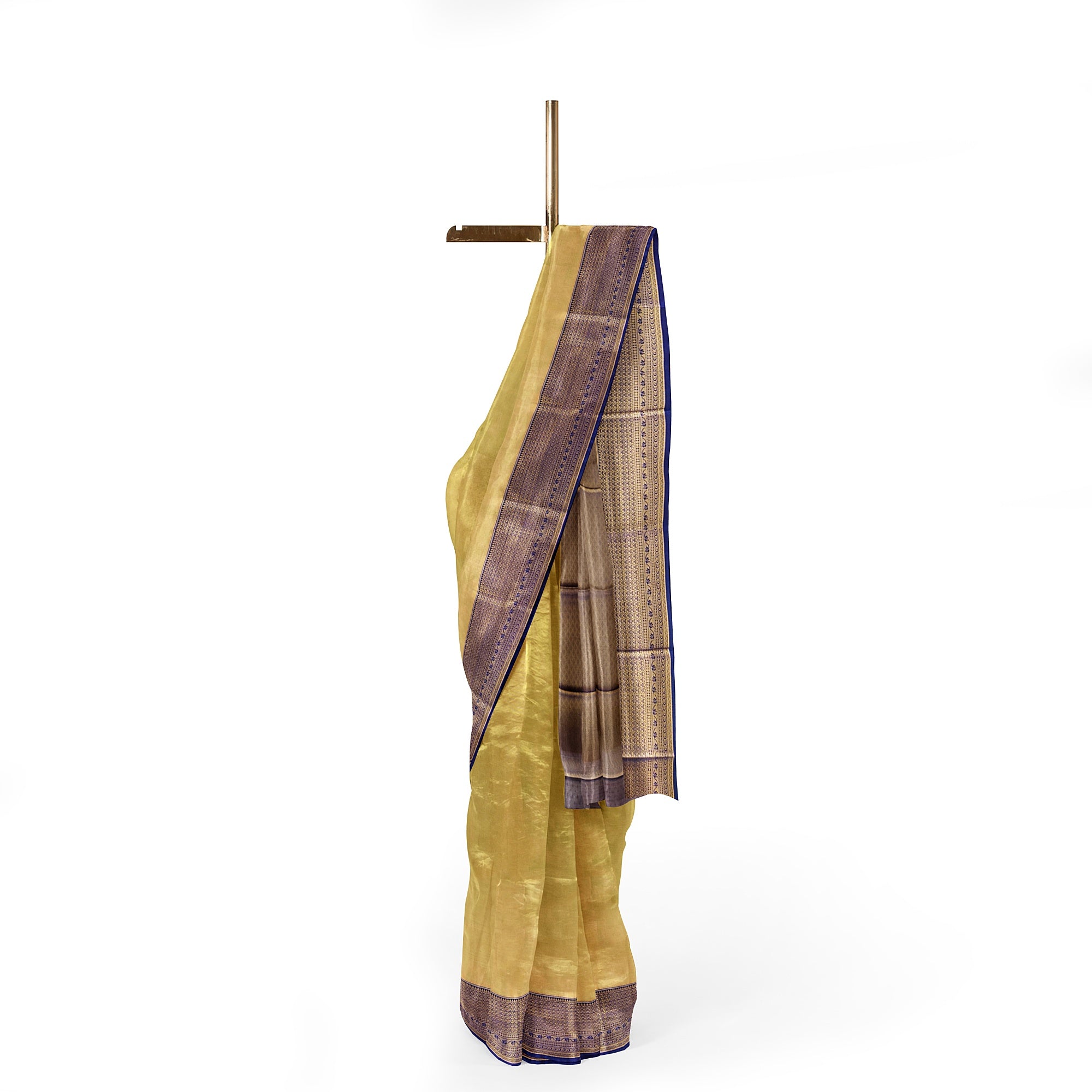 Gold Saree with Dark Wine Border – Grand Look in Budget Range