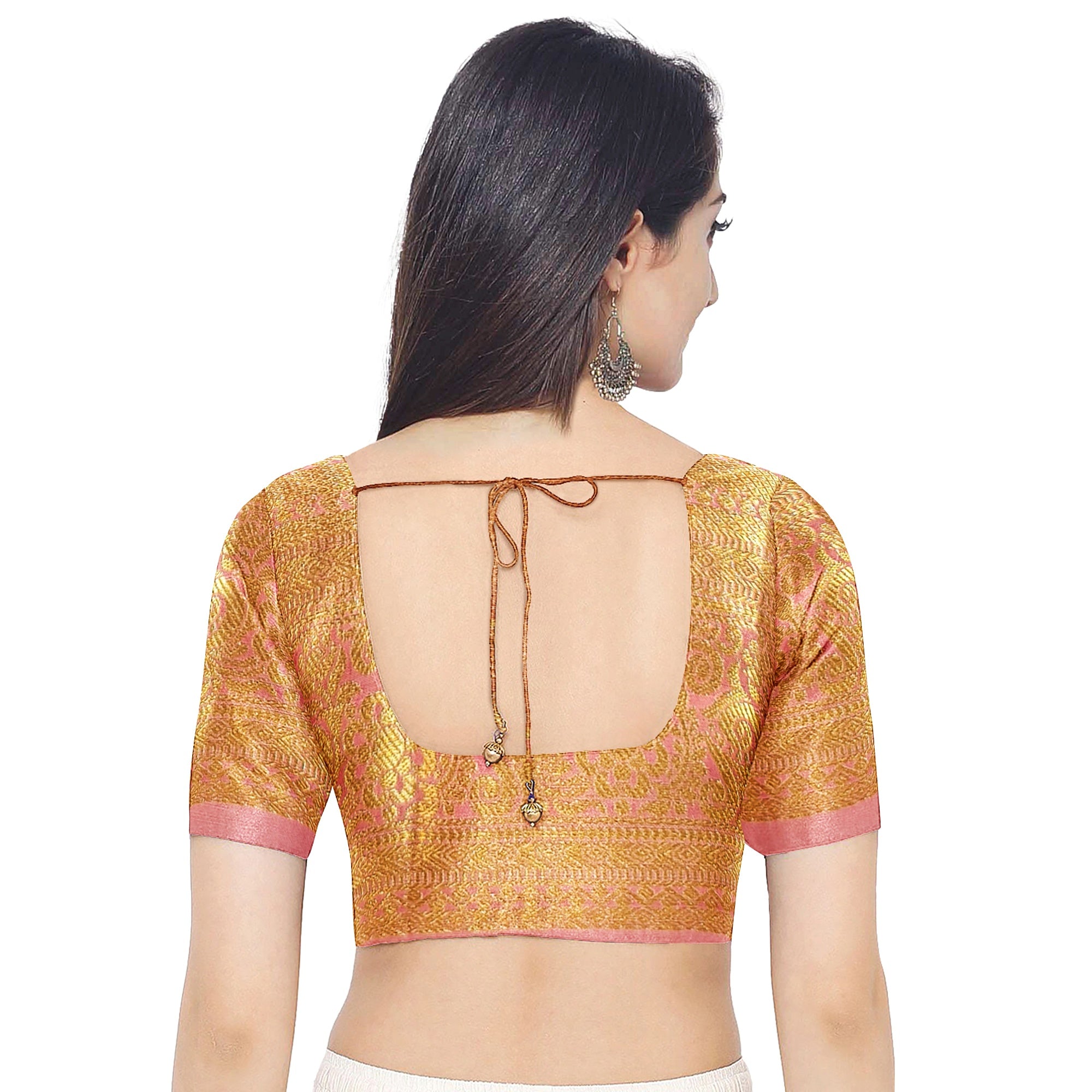 Baby Pink Semi Tissue Saree with Silver Zari – Elegant and Graceful