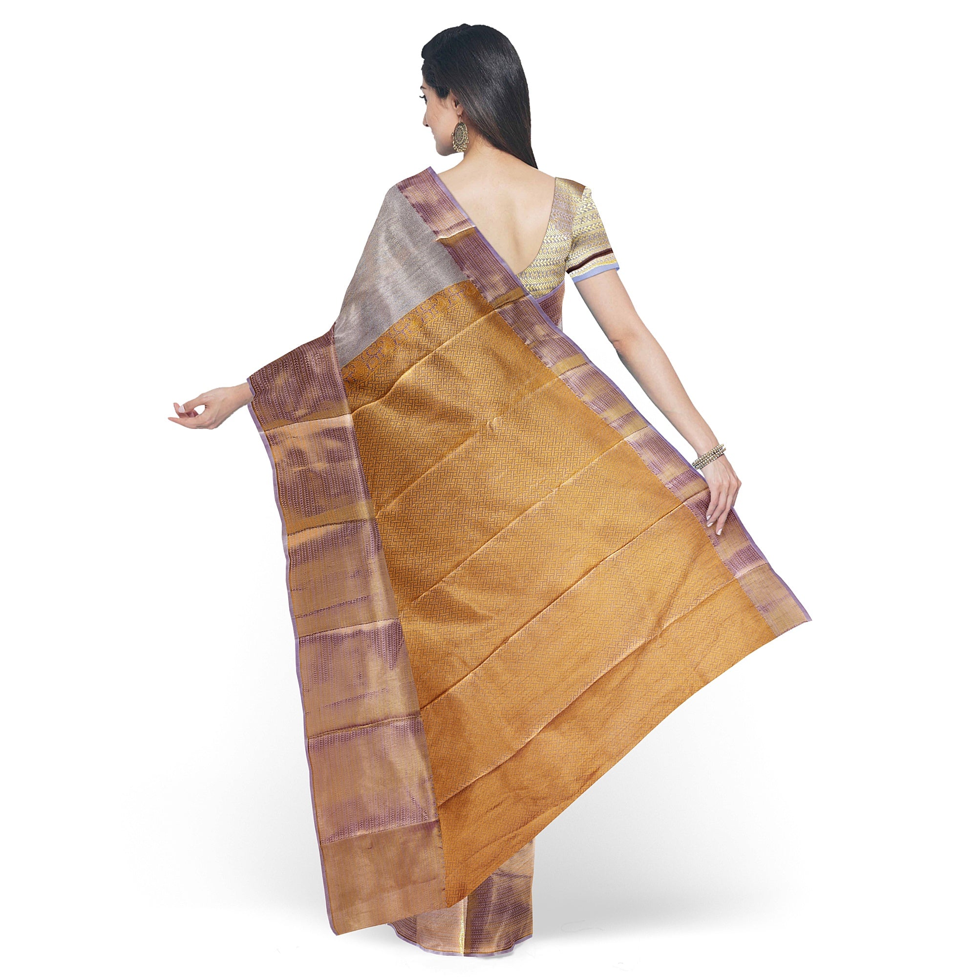 Lavender Semi Tissue Silk Saree – A Grand Blend of Tradition & Elegance