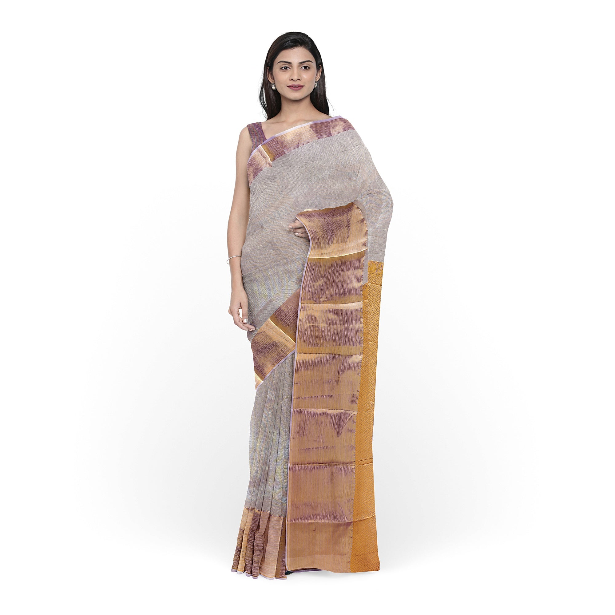 Lavender Semi Tissue Silk Saree – A Grand Blend of Tradition & Elegance