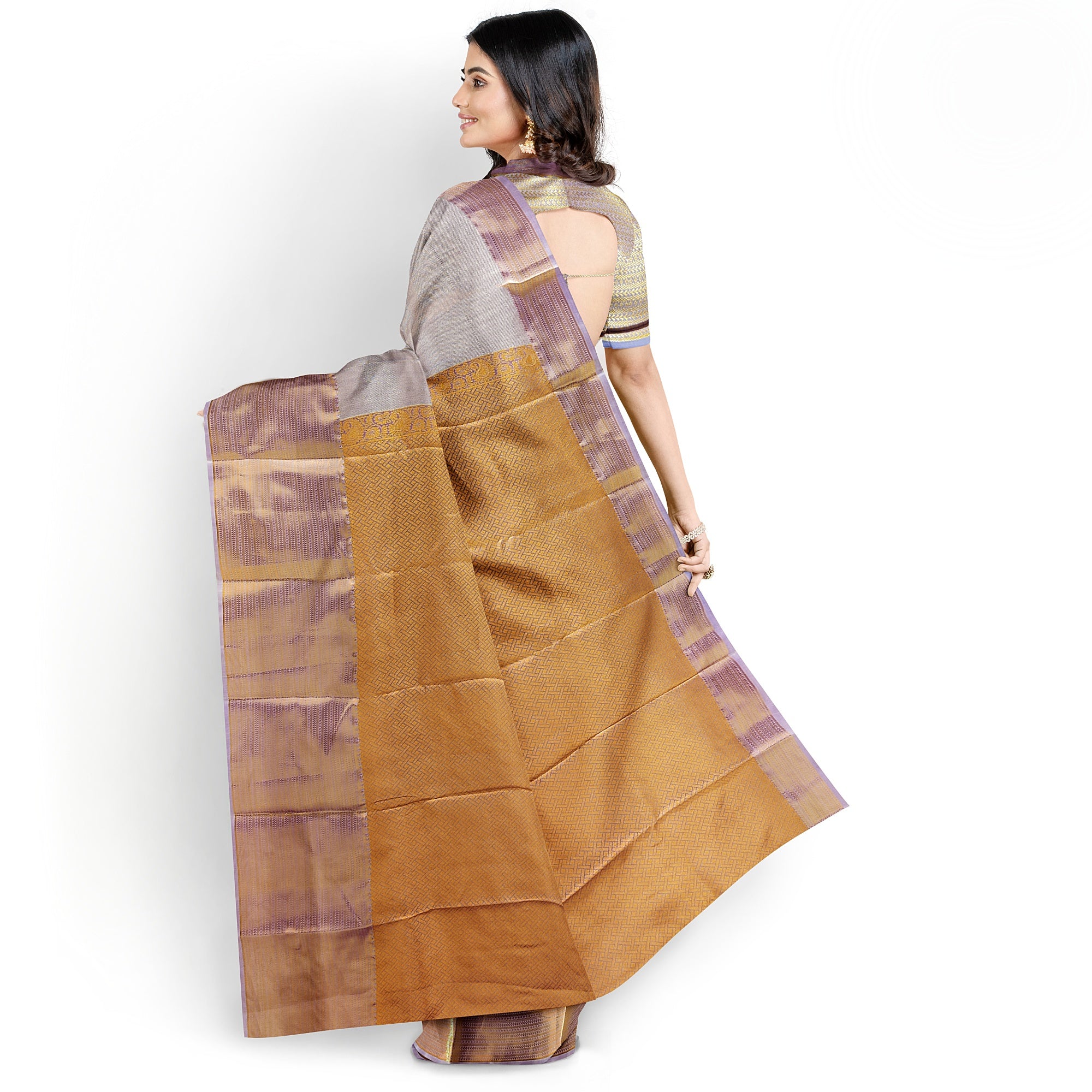 Lavender Semi Tissue Silk Saree – A Grand Blend of Tradition & Elegance