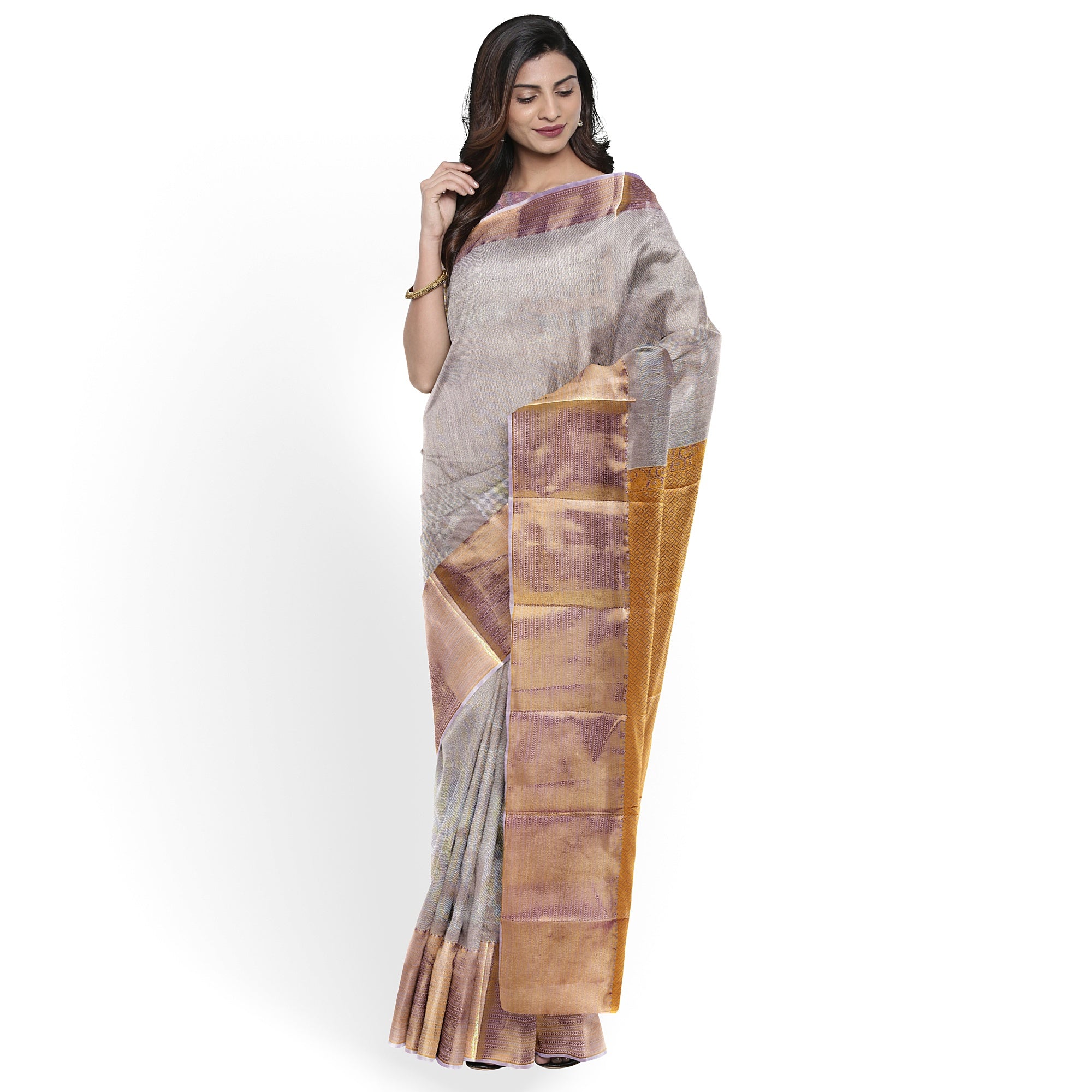 Lavender Semi Tissue Silk Saree – A Grand Blend of Tradition & Elegance