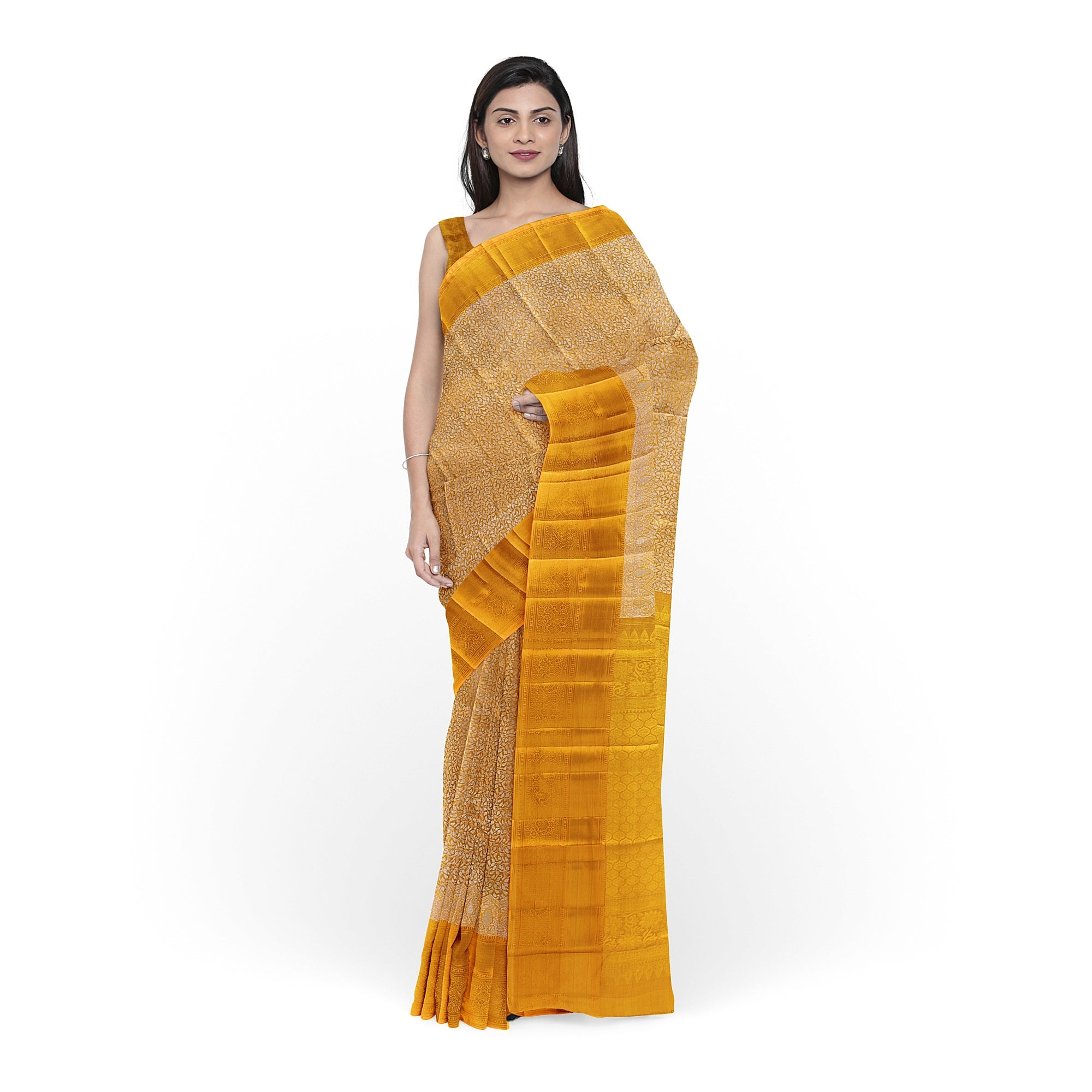 Wedding Collection Gold Saree – Timeless Elegance