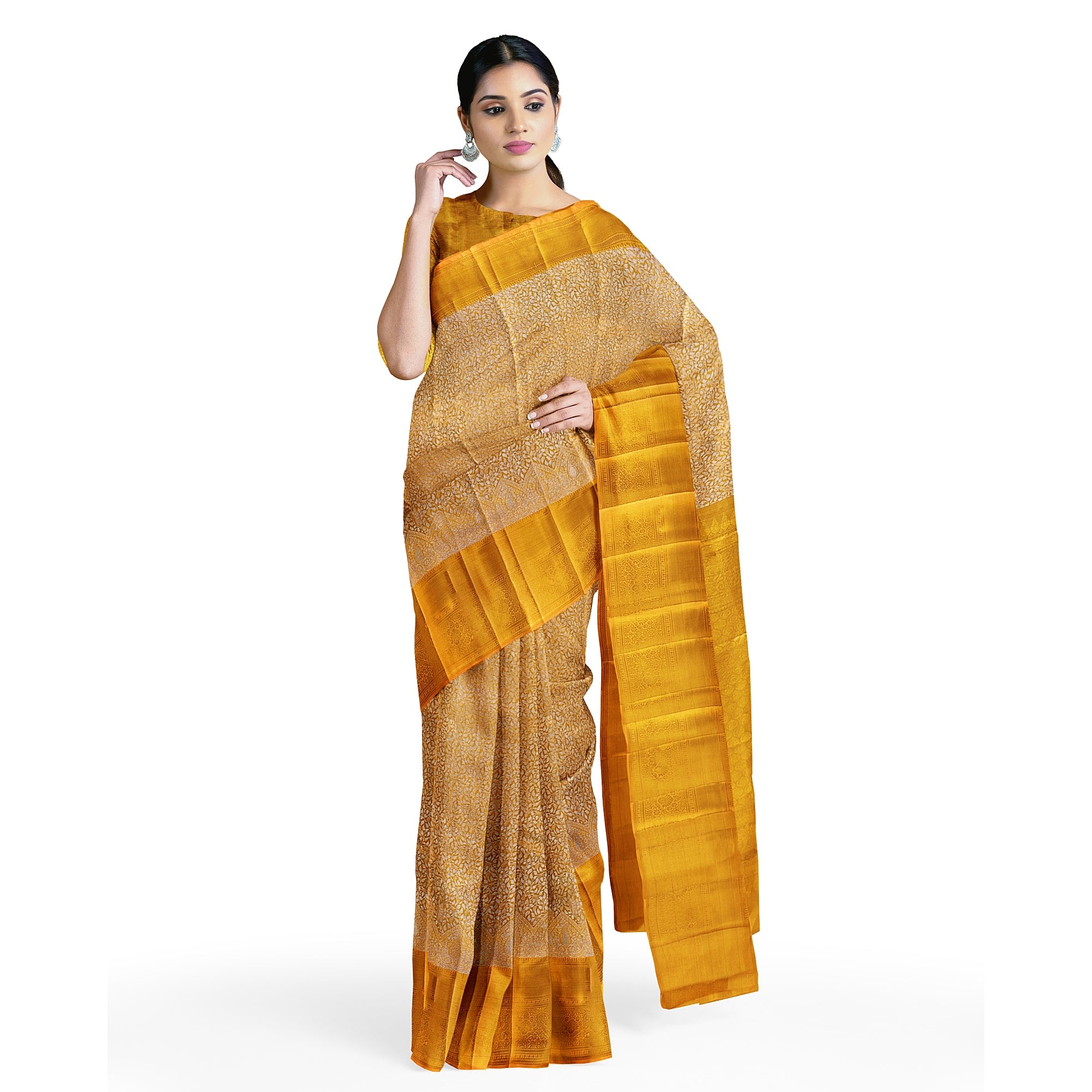 Wedding Collection Gold Saree – Timeless Elegance