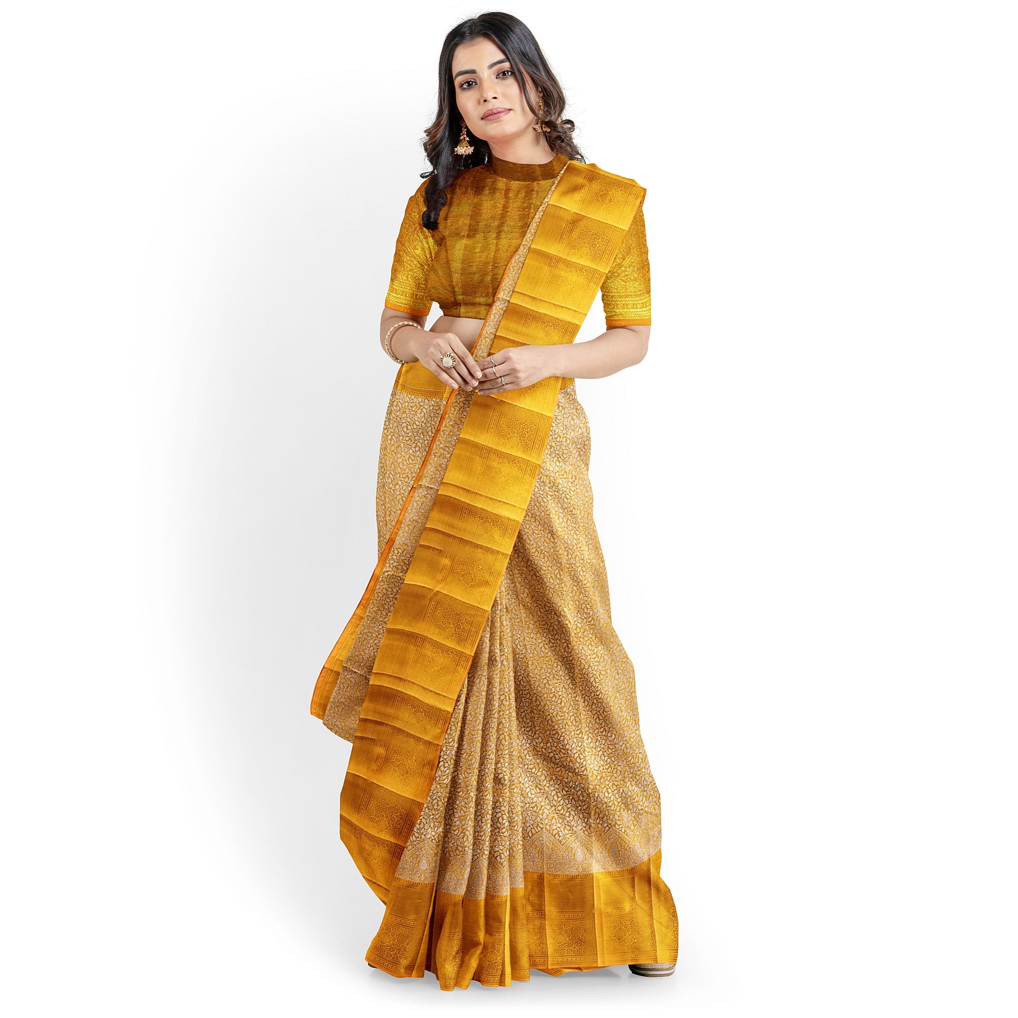 Wedding Collection Gold Saree – Timeless Elegance