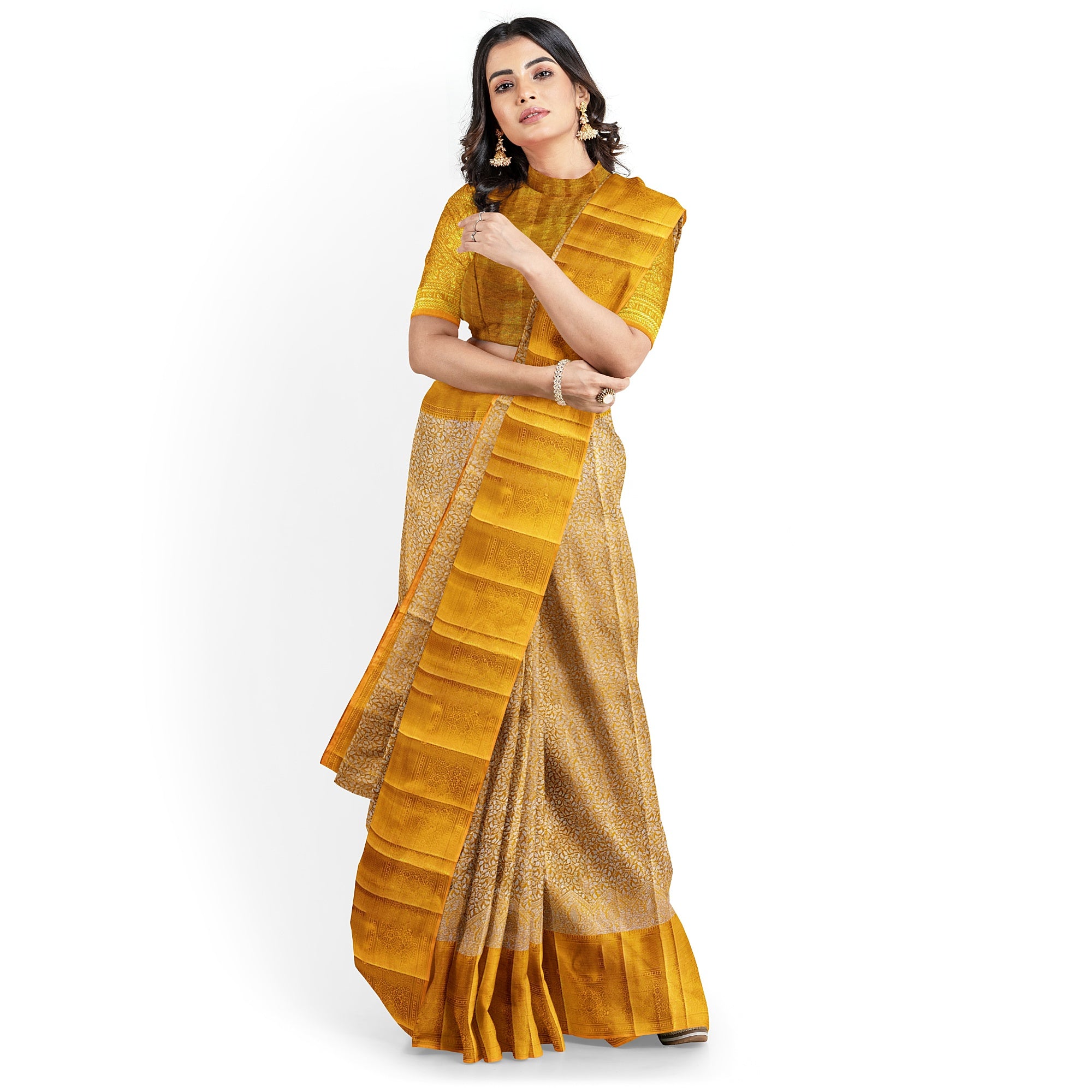 Wedding Collection Gold Saree – Timeless Elegance