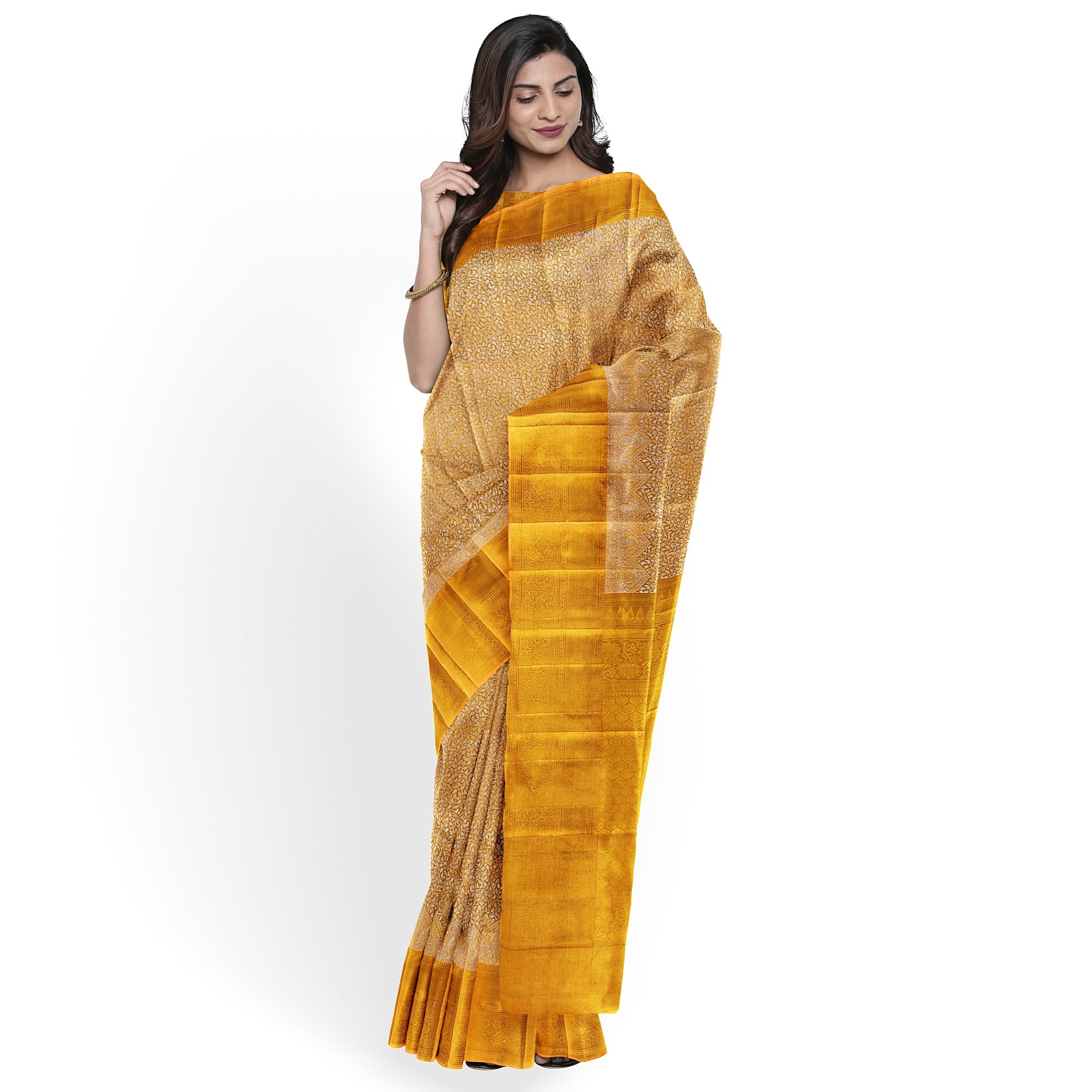 Wedding Collection Gold Saree – Timeless Elegance