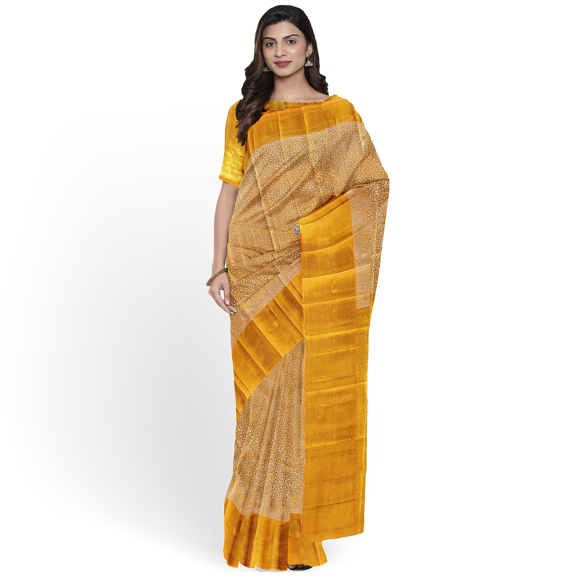 Wedding Collection Gold Saree – Timeless Elegance