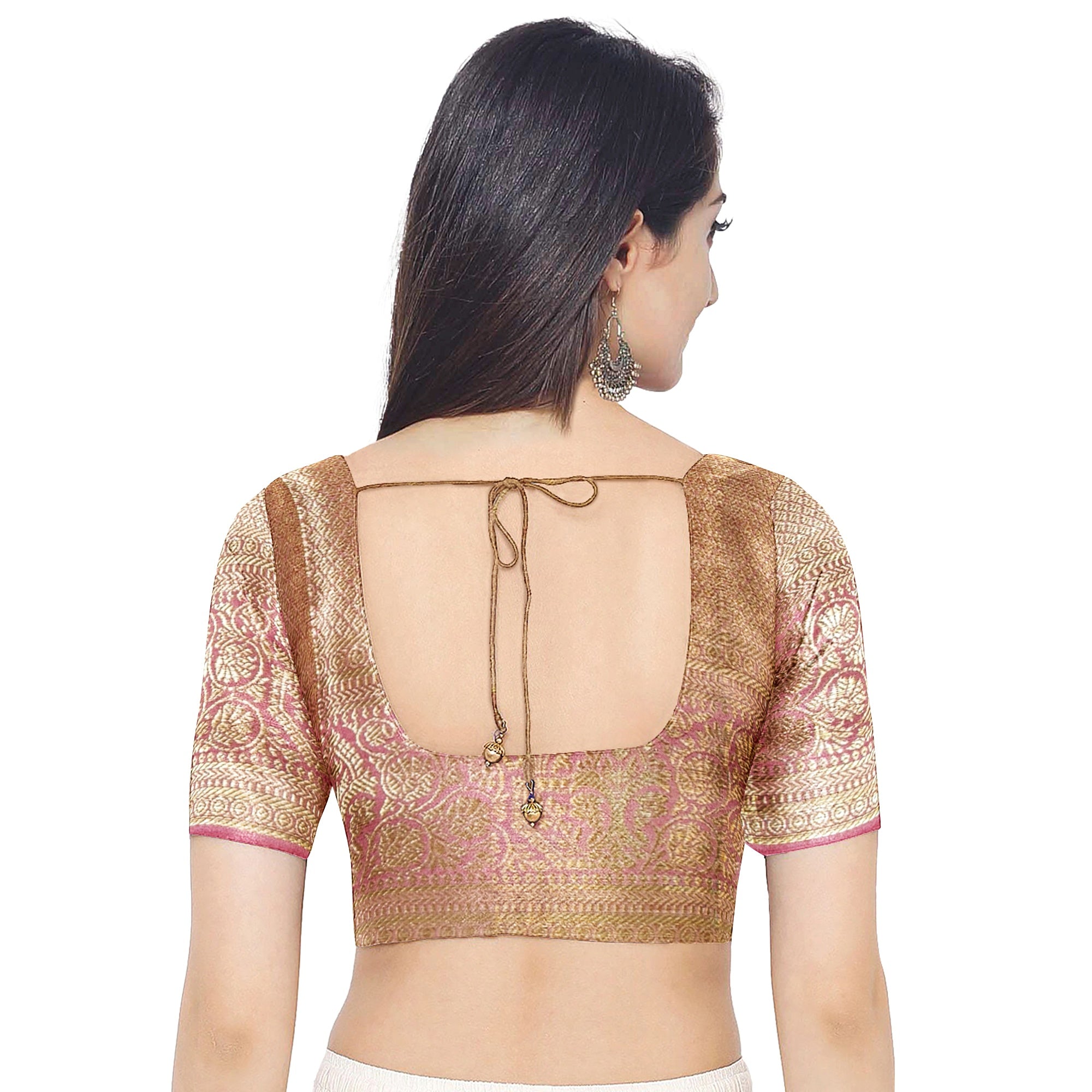 Pinkish Onion Tissue Silk Saree with Silver Zari – Elegant Traditional Charm