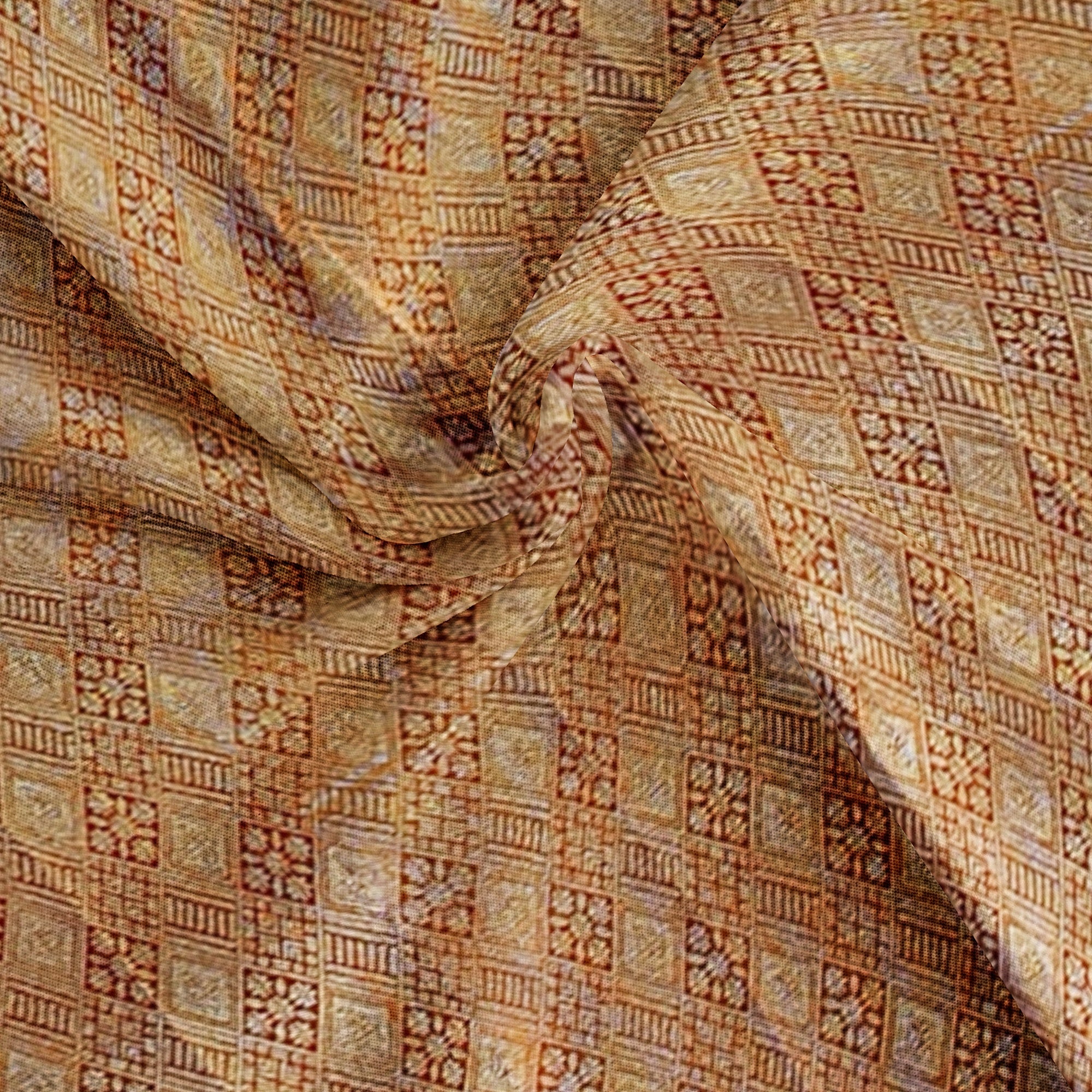 Goldish Orange Semi Tissue Silk Saree with Pink Border – Grand Look