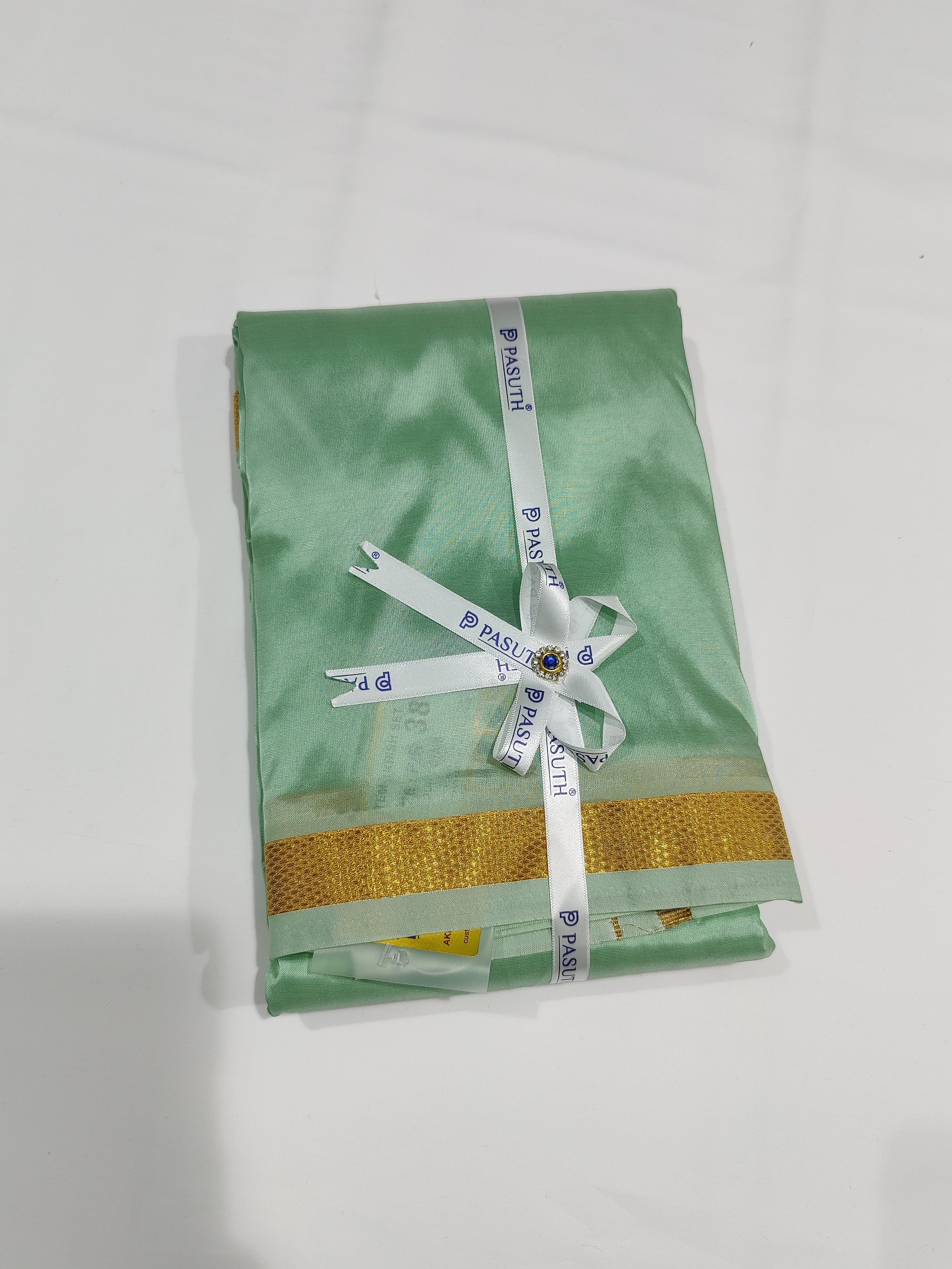 "Light Green Dhoti Set with Dhoti, Shirt, Belt & Perfume – Wedding Collection for Men"