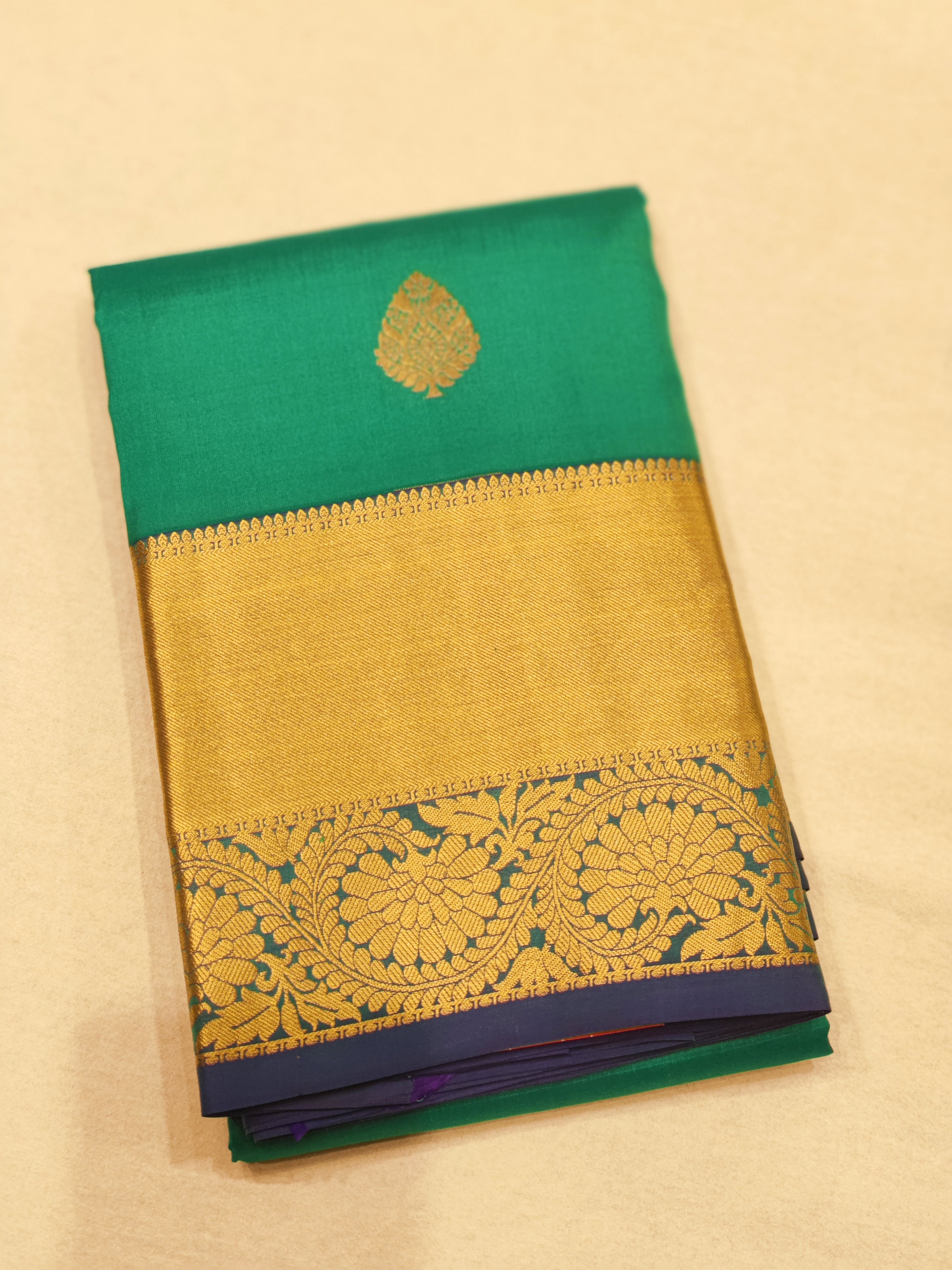 Sky Blue Kanjivaram Silk Pure Saree with Matching Blue Border - Elegant New Arrival