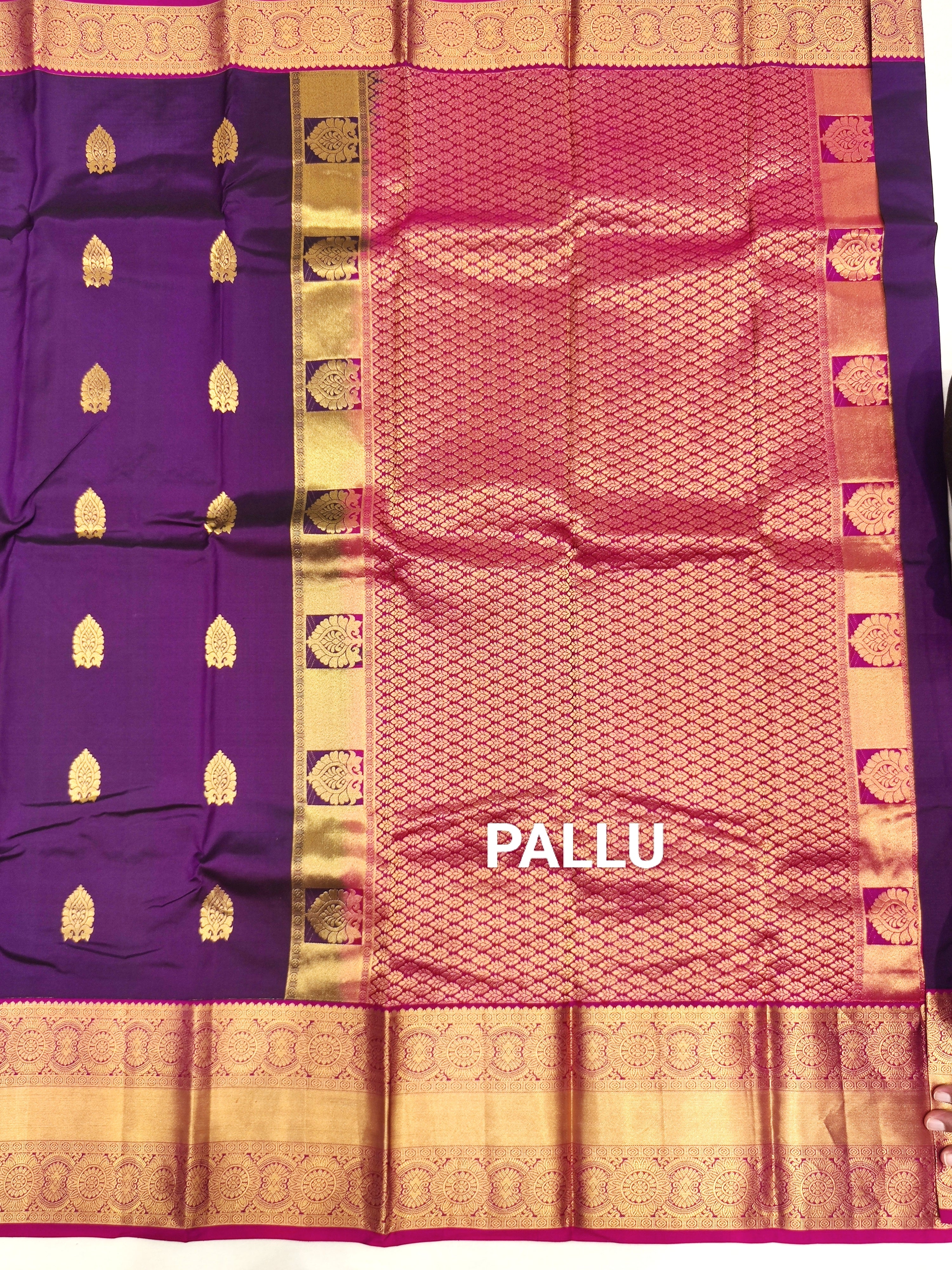 Wine Kanjivaram Silk Saree with Pink Border - Elegant New Arrival