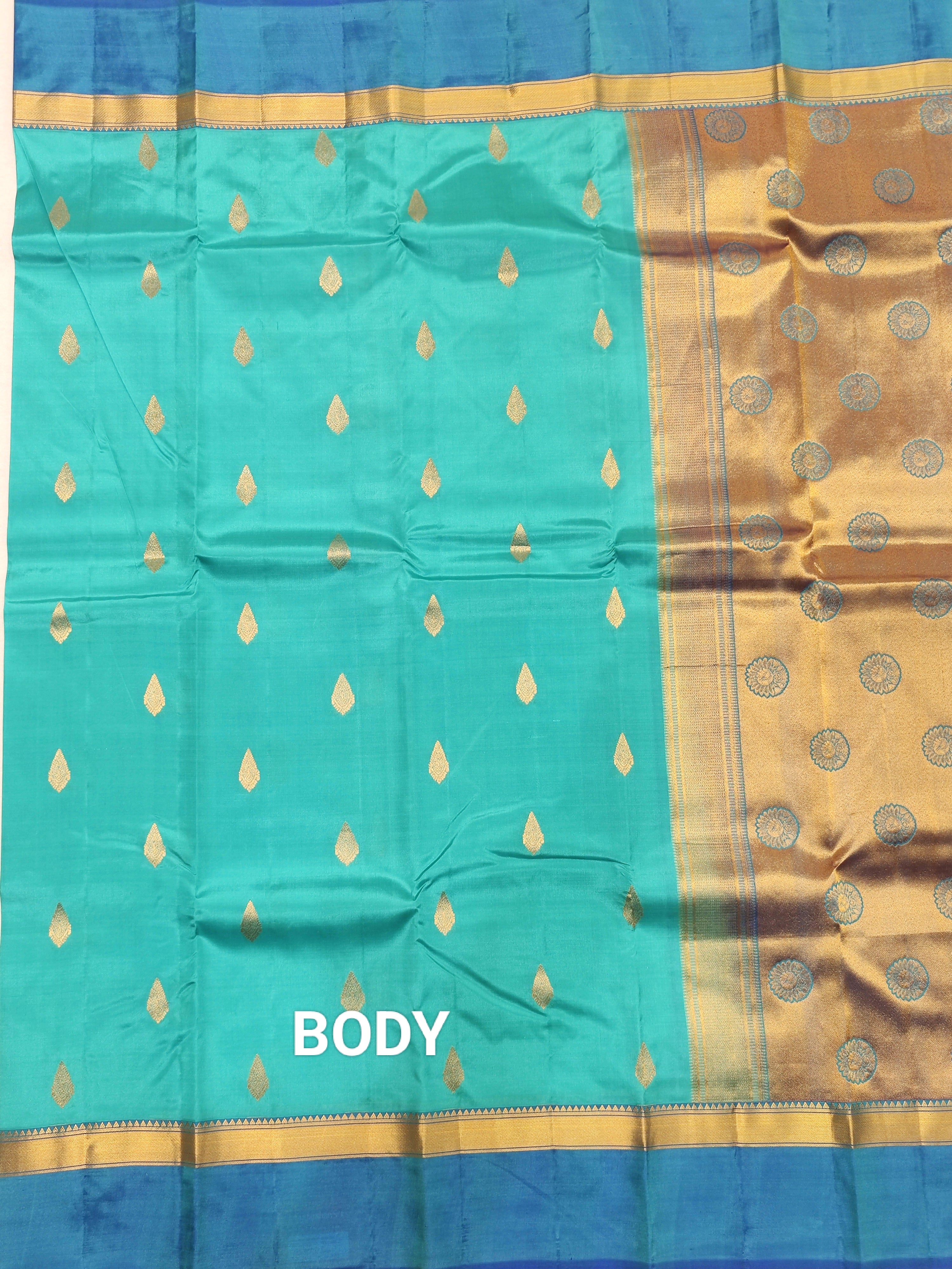 Blue Kanjivaram Silk Saree with Matching Blue Border - Elegant New Arrival