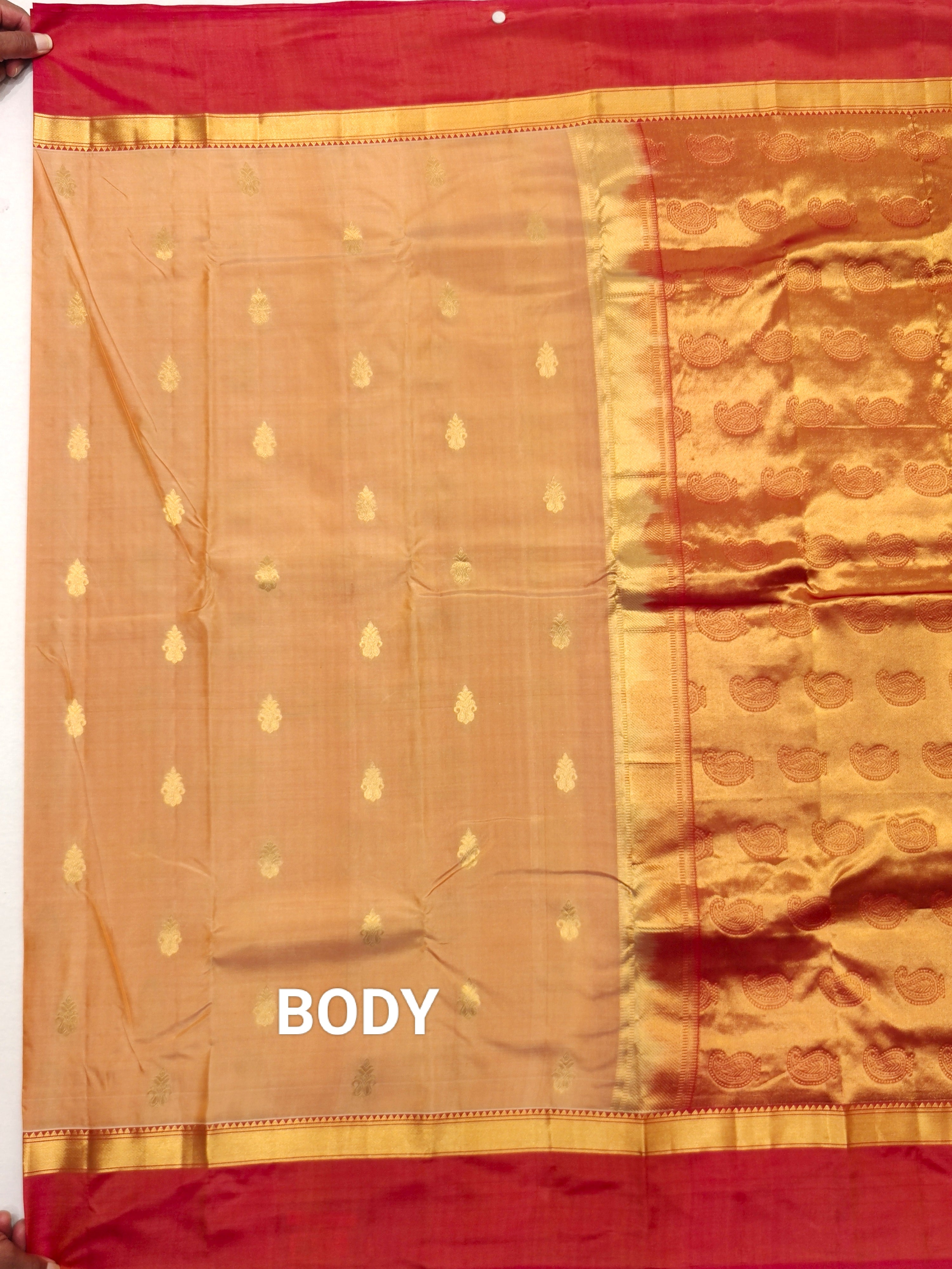 Cream Kanjivaram Silk Saree with Pink Border - Elegant New Arrival