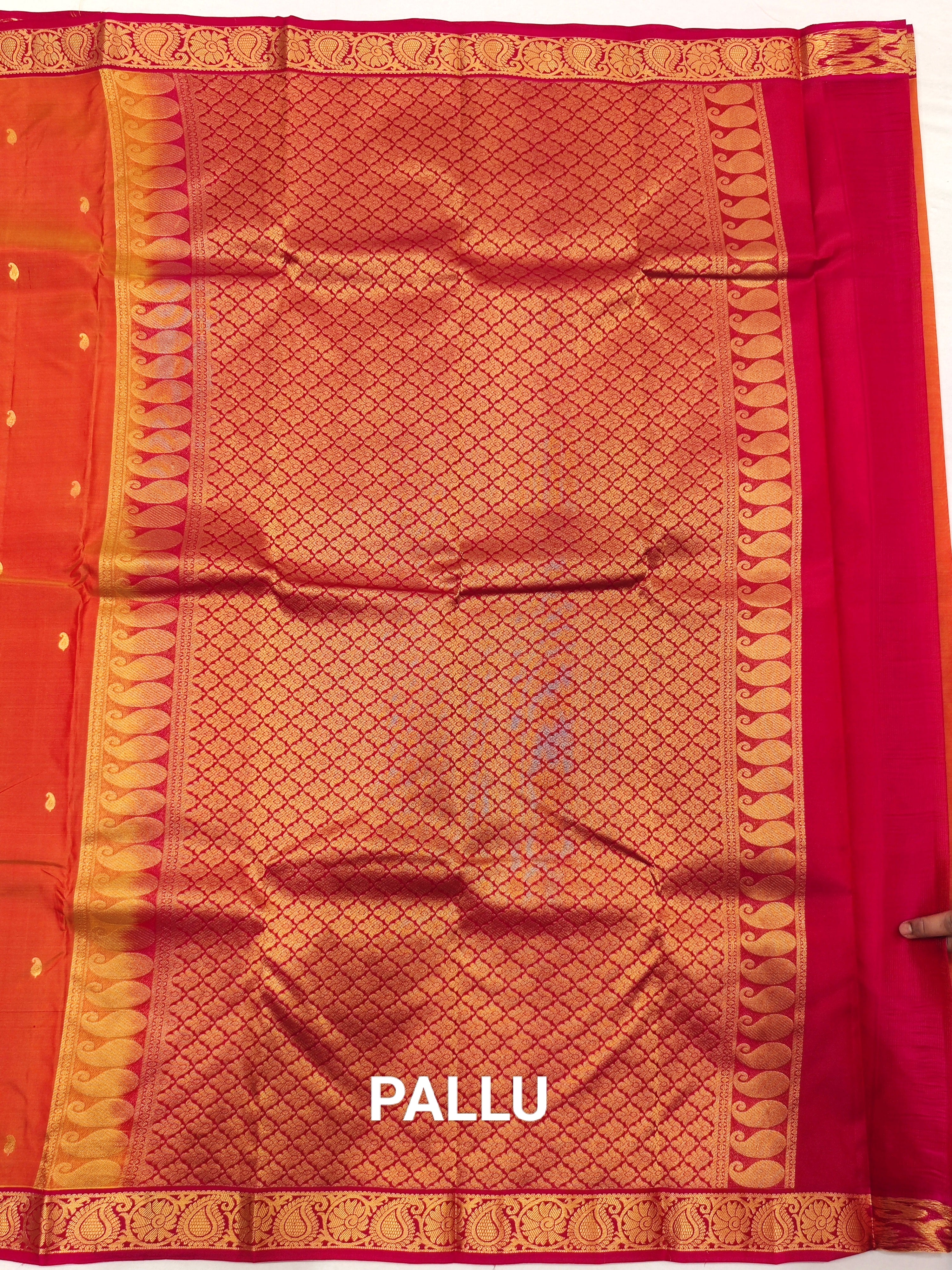 Mustard Kanjivaram Silk Saree with Pink Border - Elegant New Arrival