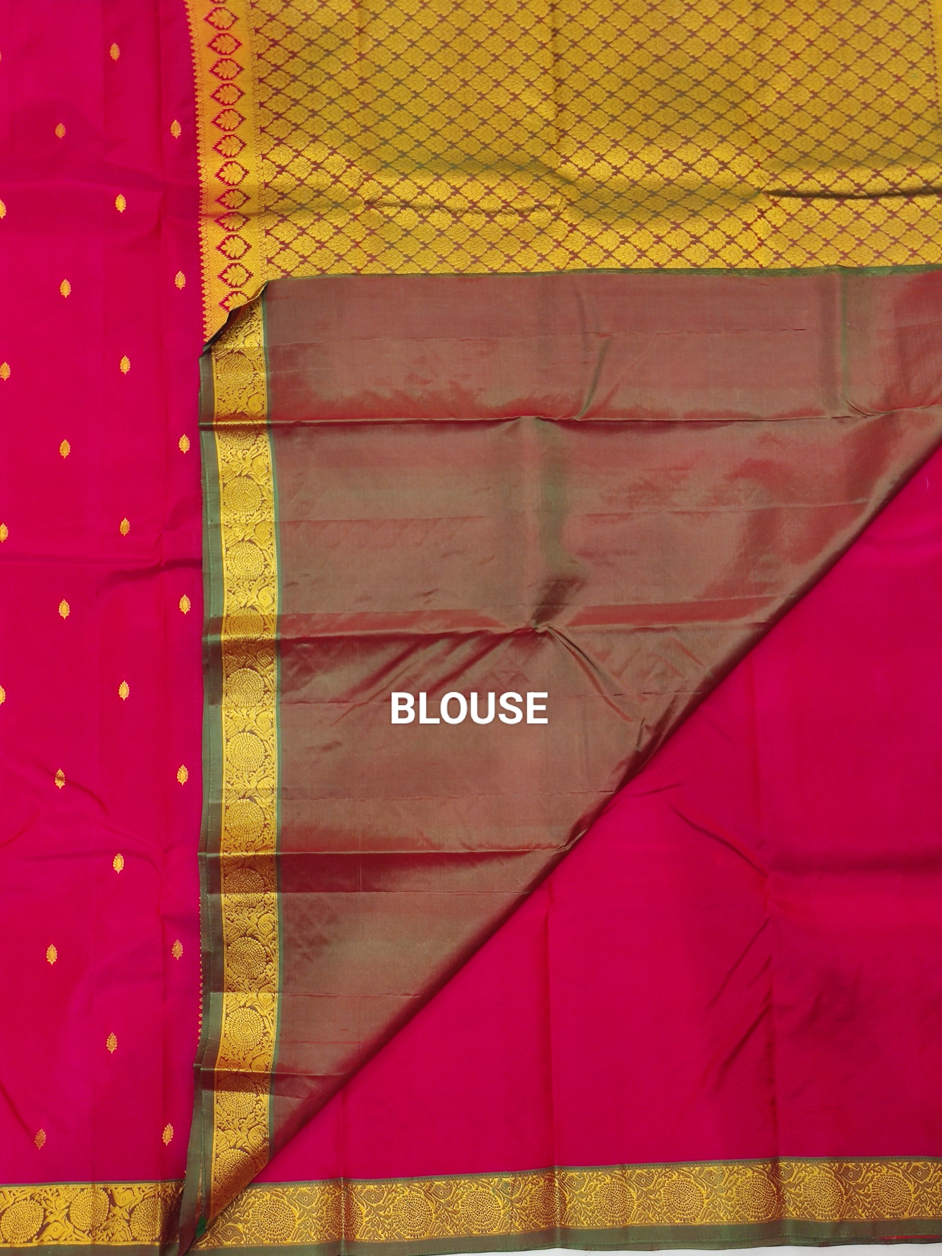 Red Kanjivaram Silk Saree with Green Border - Classic New Arrival