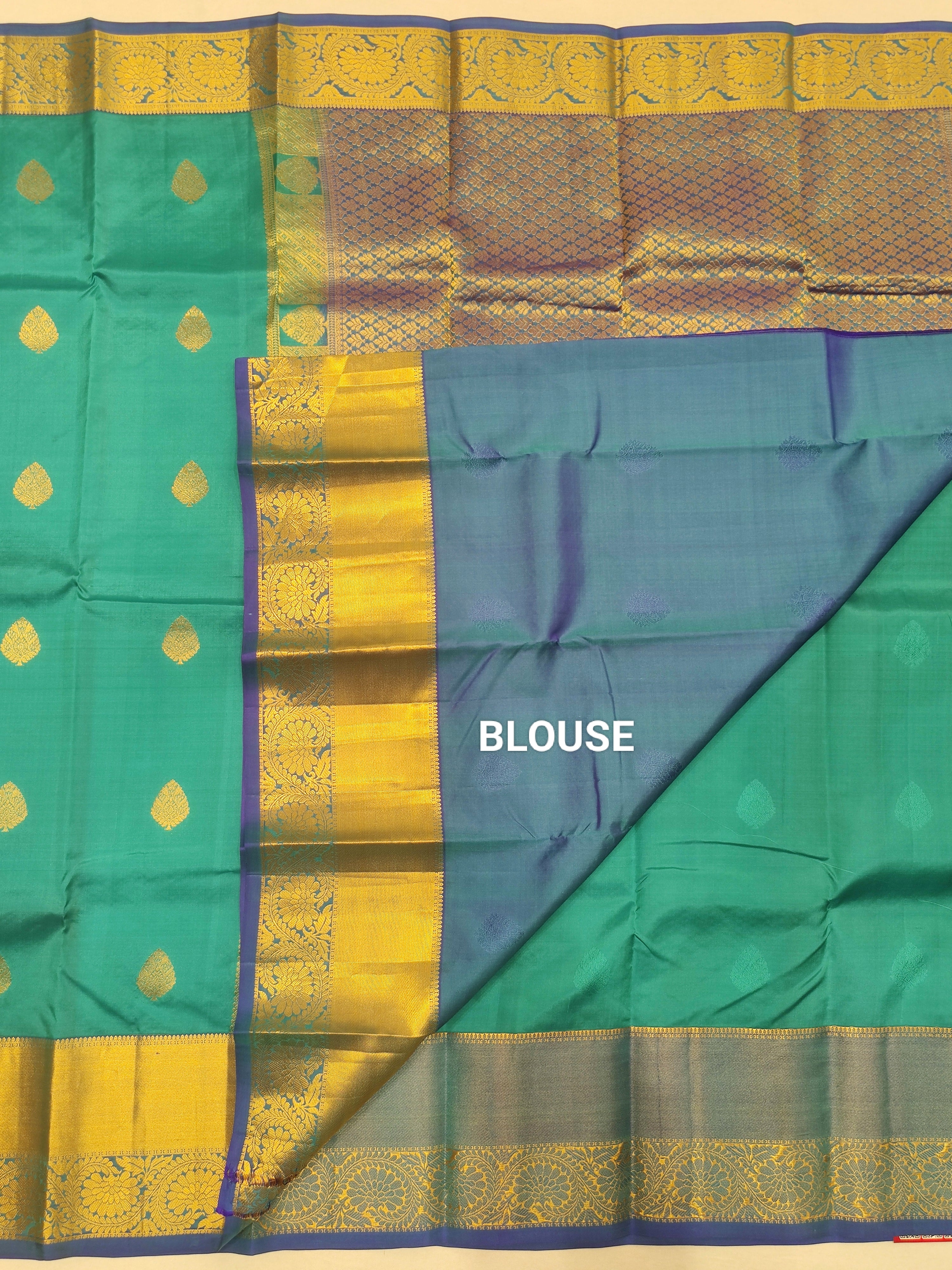 Sky Blue Kanjivaram Silk Pure Saree with Matching Blue Border - Elegant New Arrival