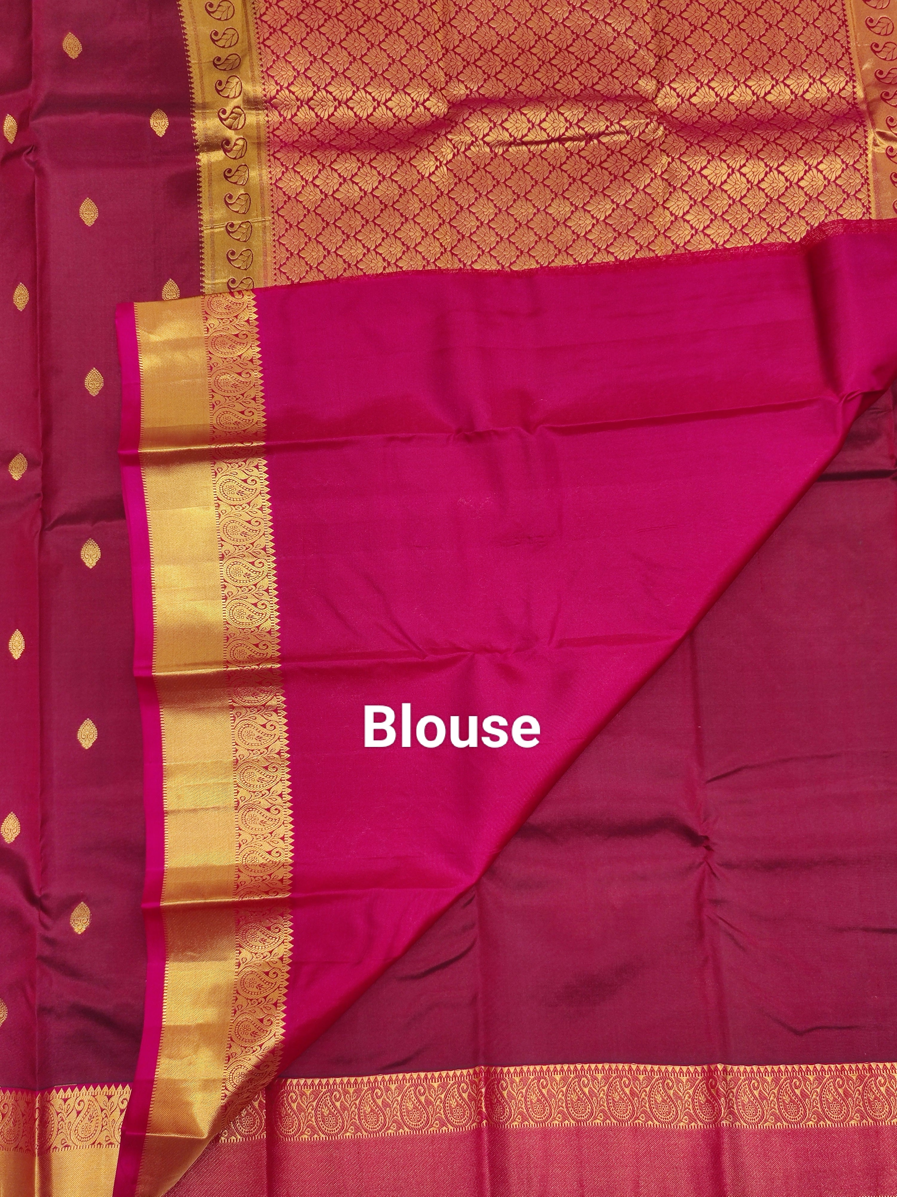 Maroon Kanjivaram Silk Saree with Pink Border - Elegant New Arrival