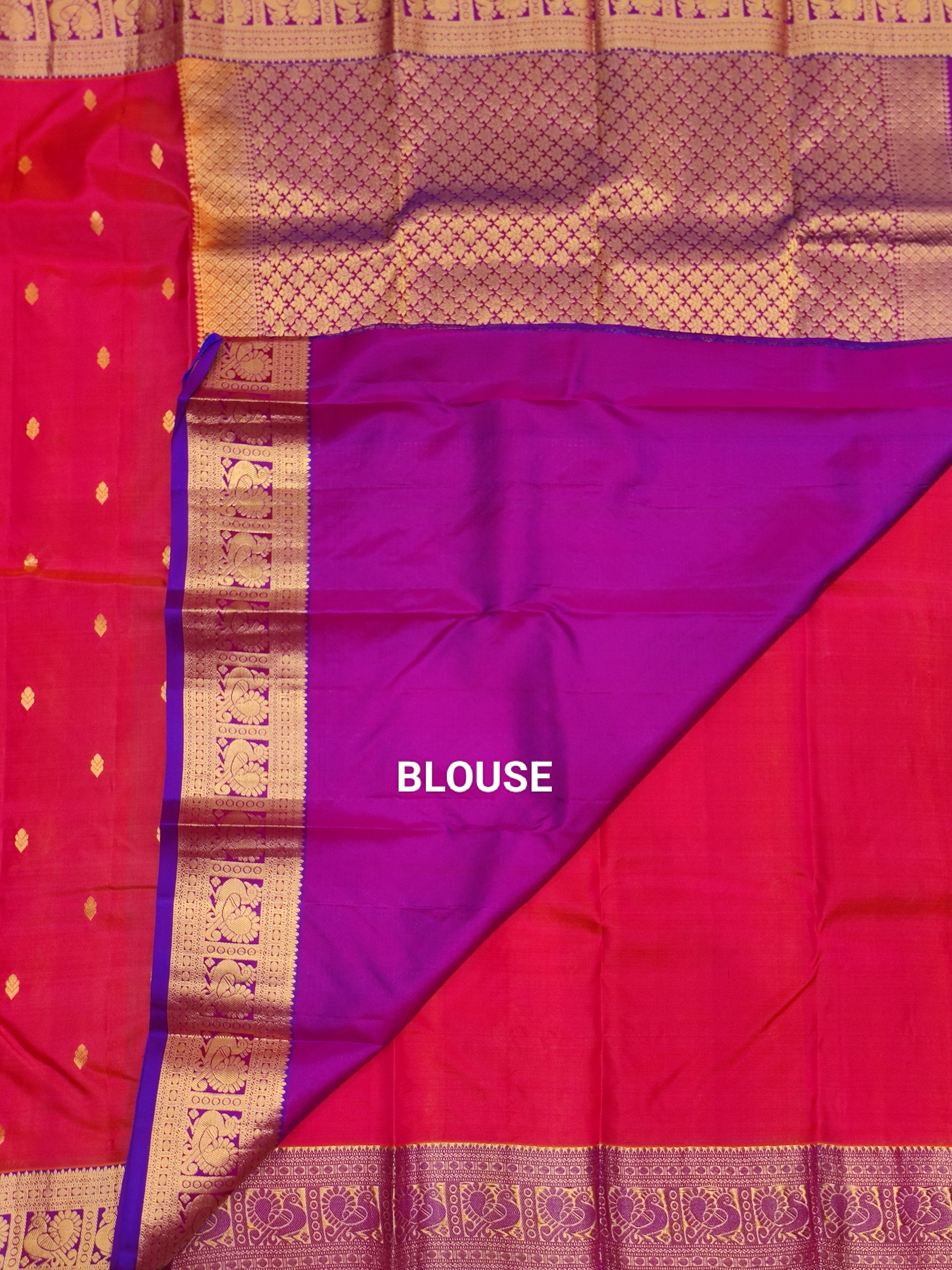 Pinkish Kanjivaram Silk Saree with majenta Border - Elegant New Arrival