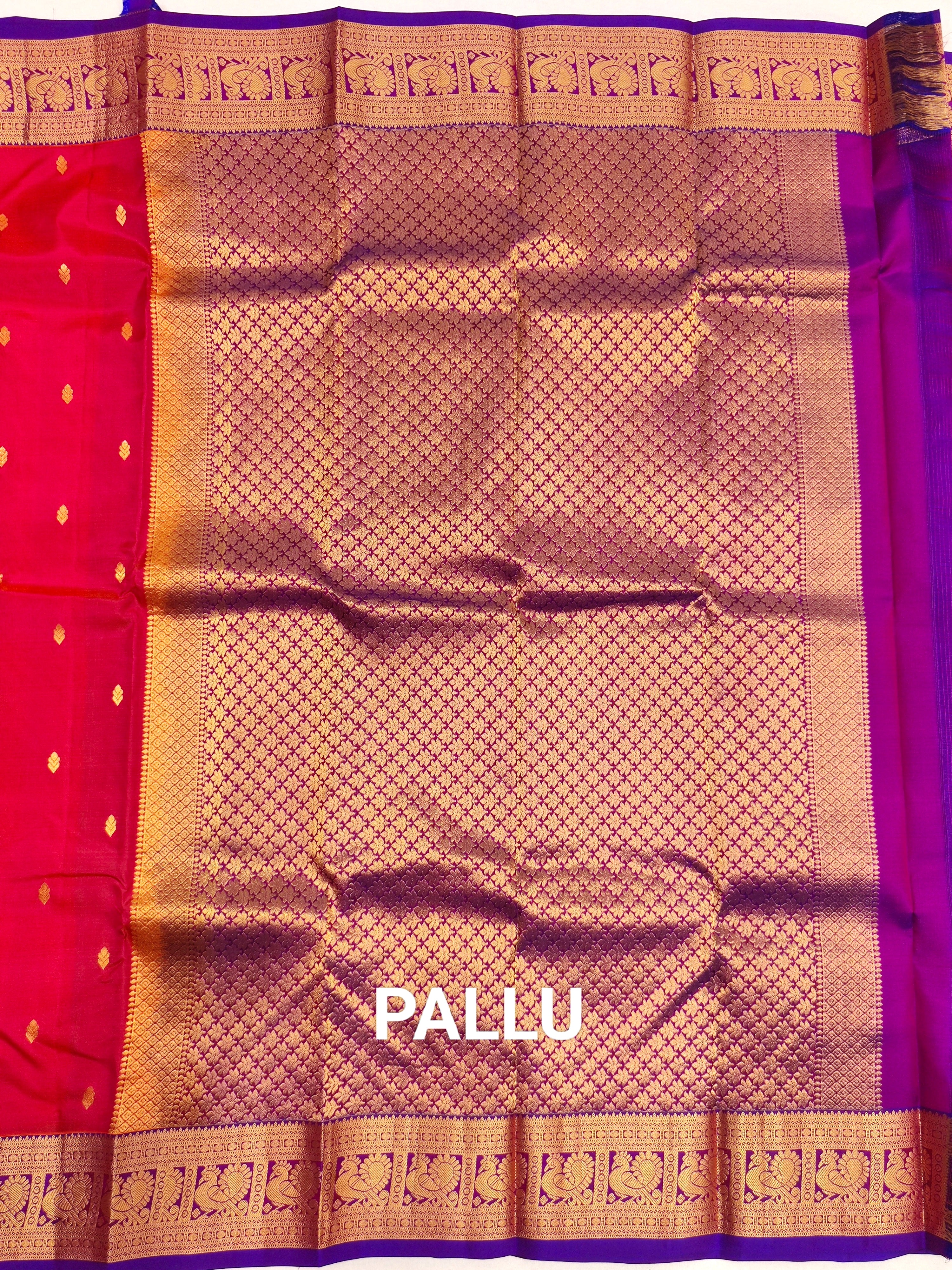 Pinkish Kanjivaram Silk Saree with majenta Border - Elegant New Arrival