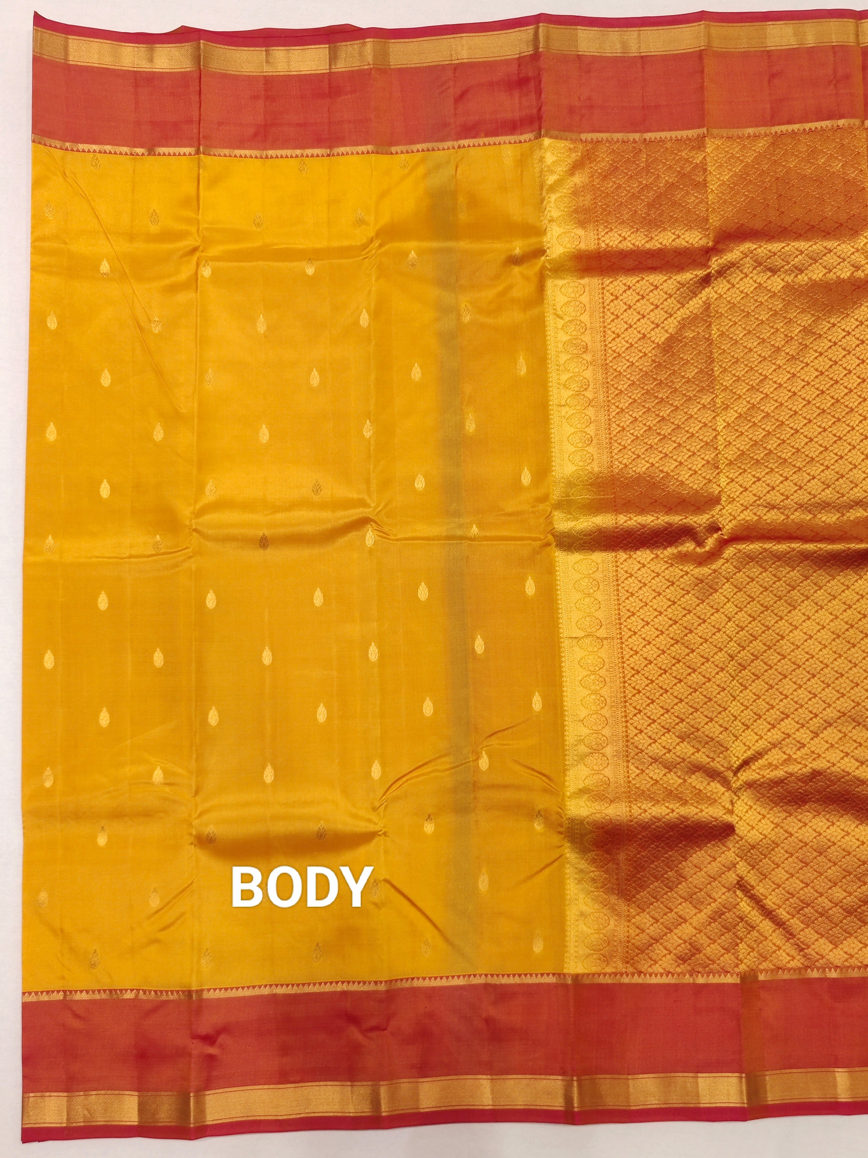 Yellow Kanjivaram Silk Saree with Onion Pink-Brown Border - Graceful New Arrival