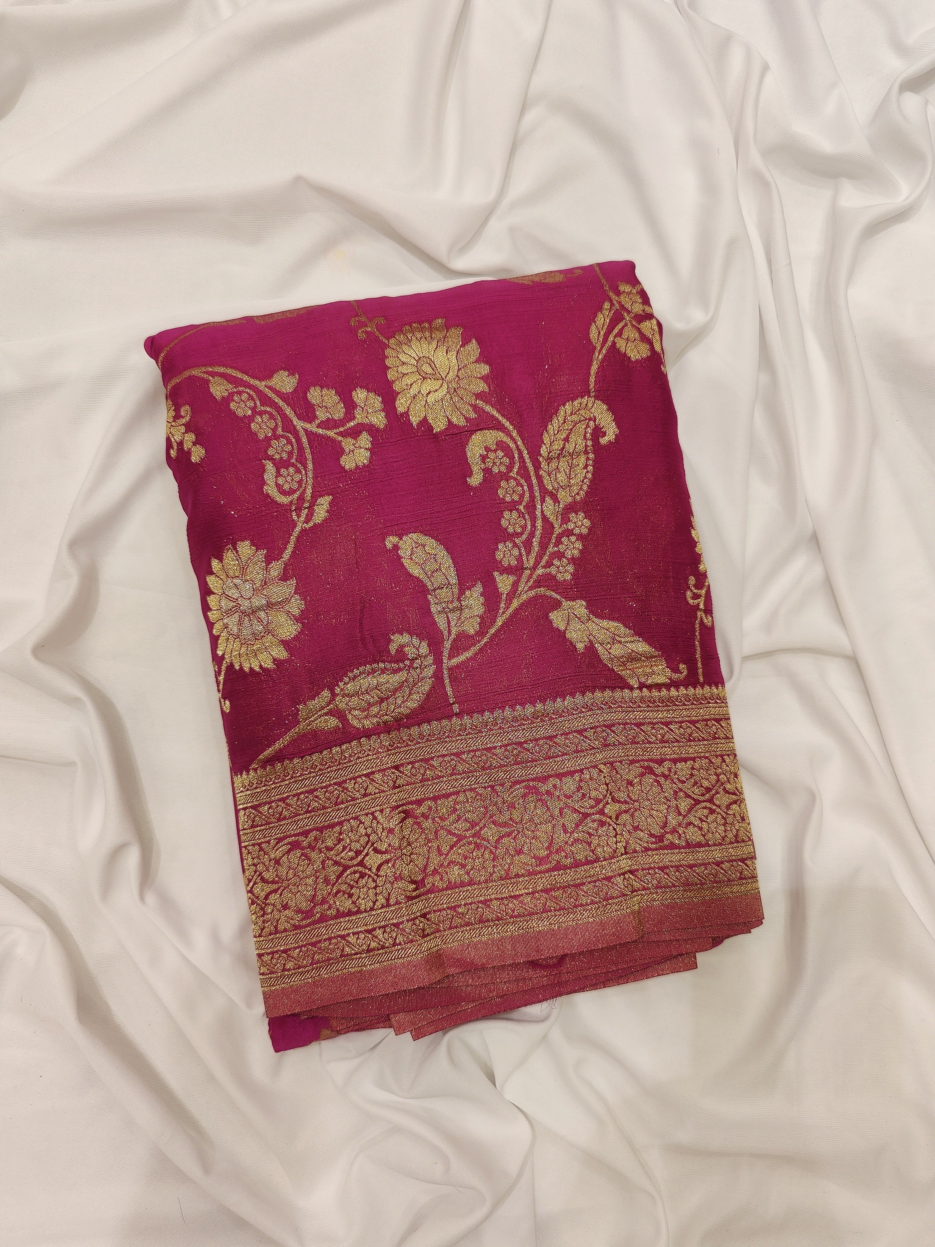 Onion Shade Semi Georgette Silk Saree with Zari Accents – Lightweight Festive Saree Online - New Sudarshan Silks`