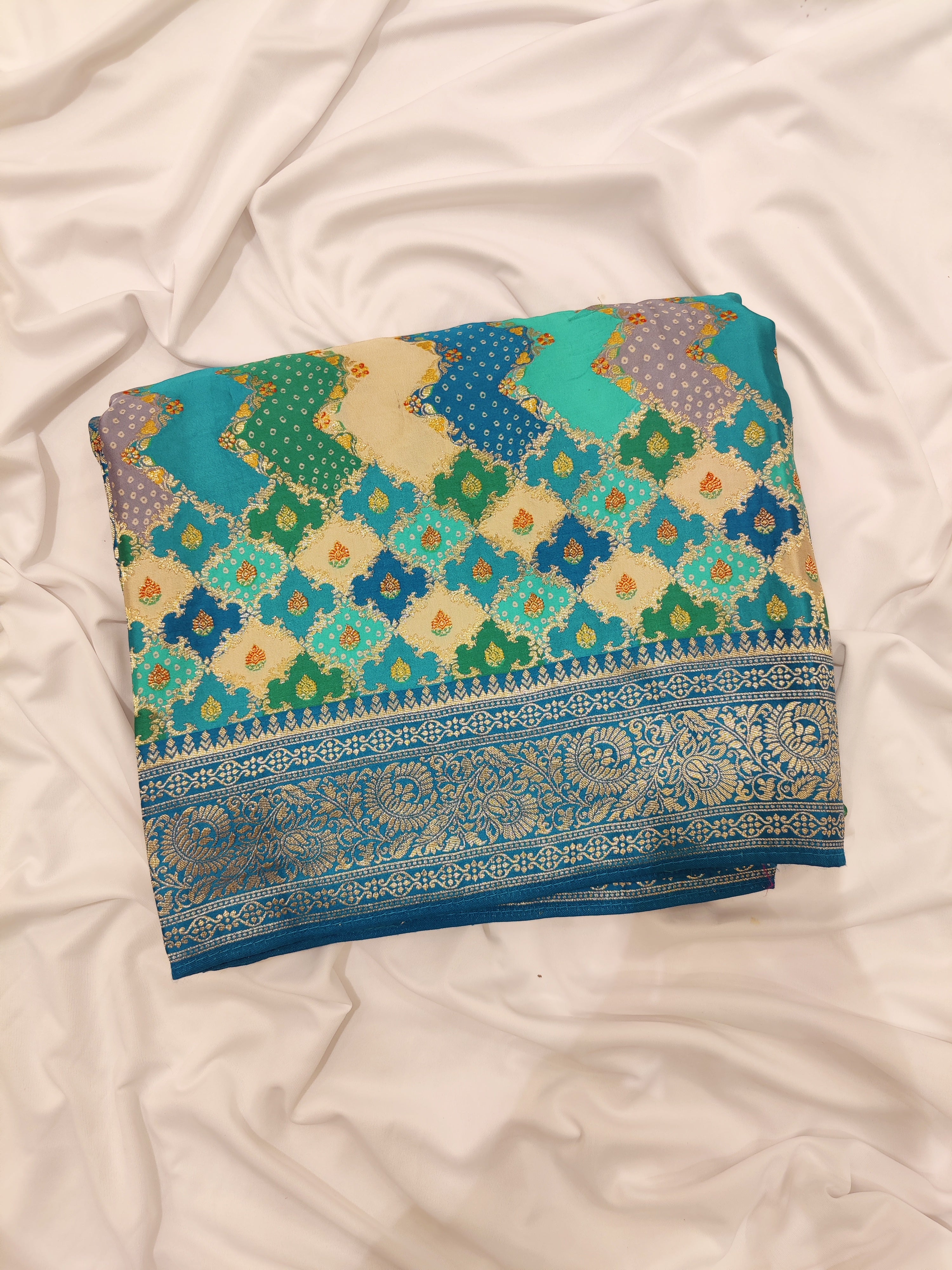 Ramablue Fancy Silk Saree with Subtle Shine – Elegant Festive Wear Saree Online