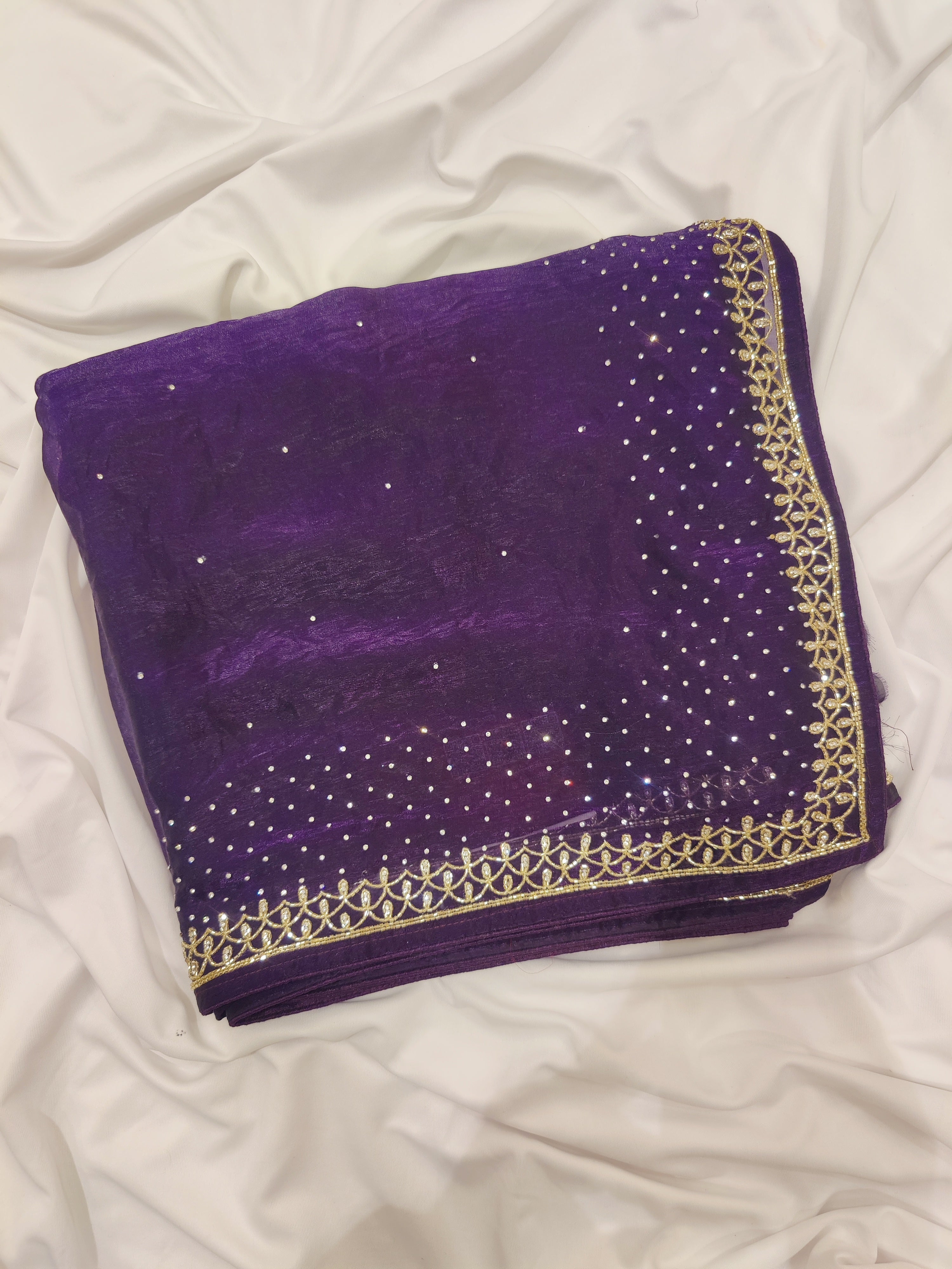 Wine Fancy Saree with Stunning Stone Work – Luxe Party Wear Saree Online