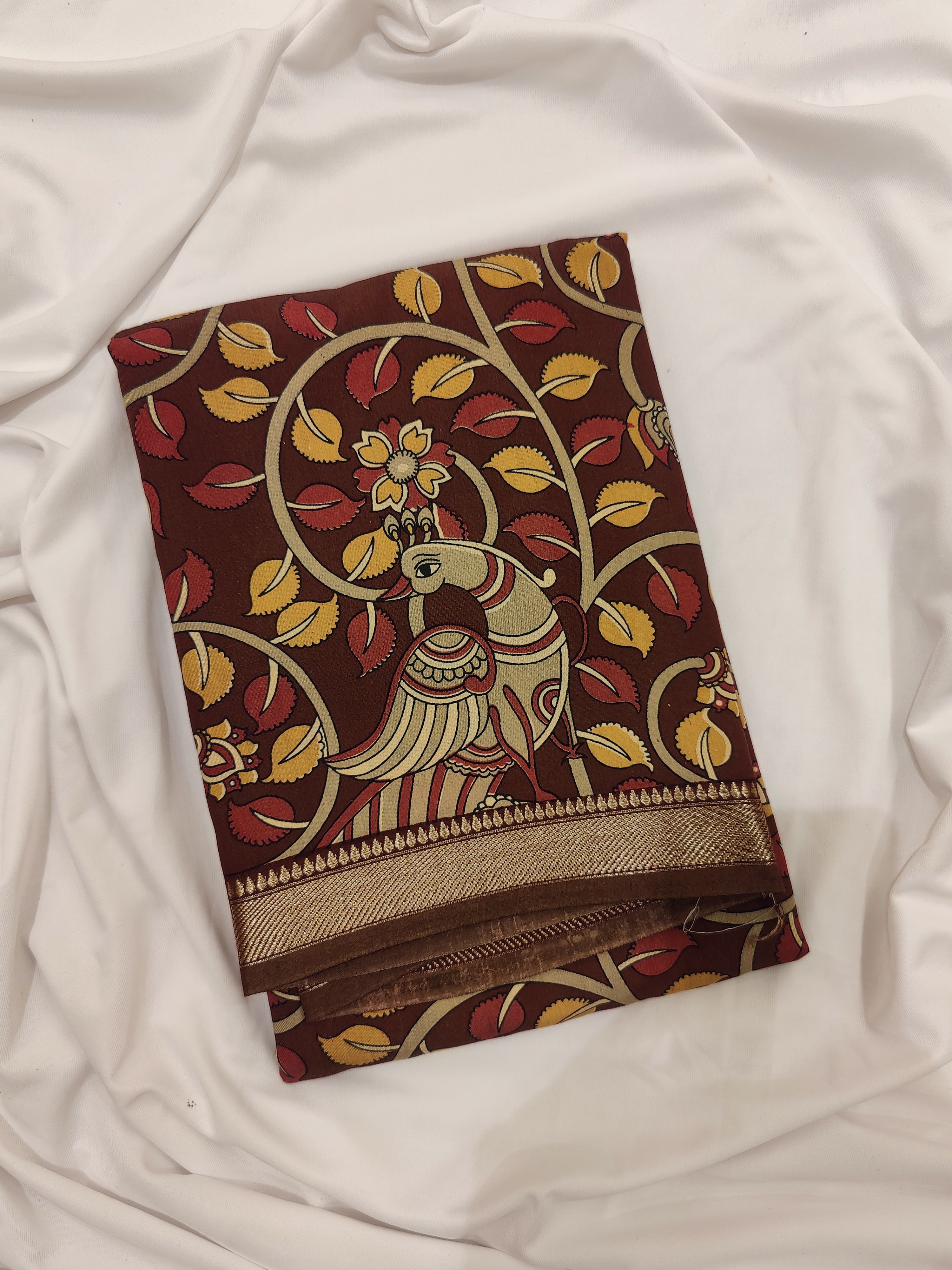 Maroon Peacock Print Raw Silk Saree – Traditional Designer Saree for Special Occasions