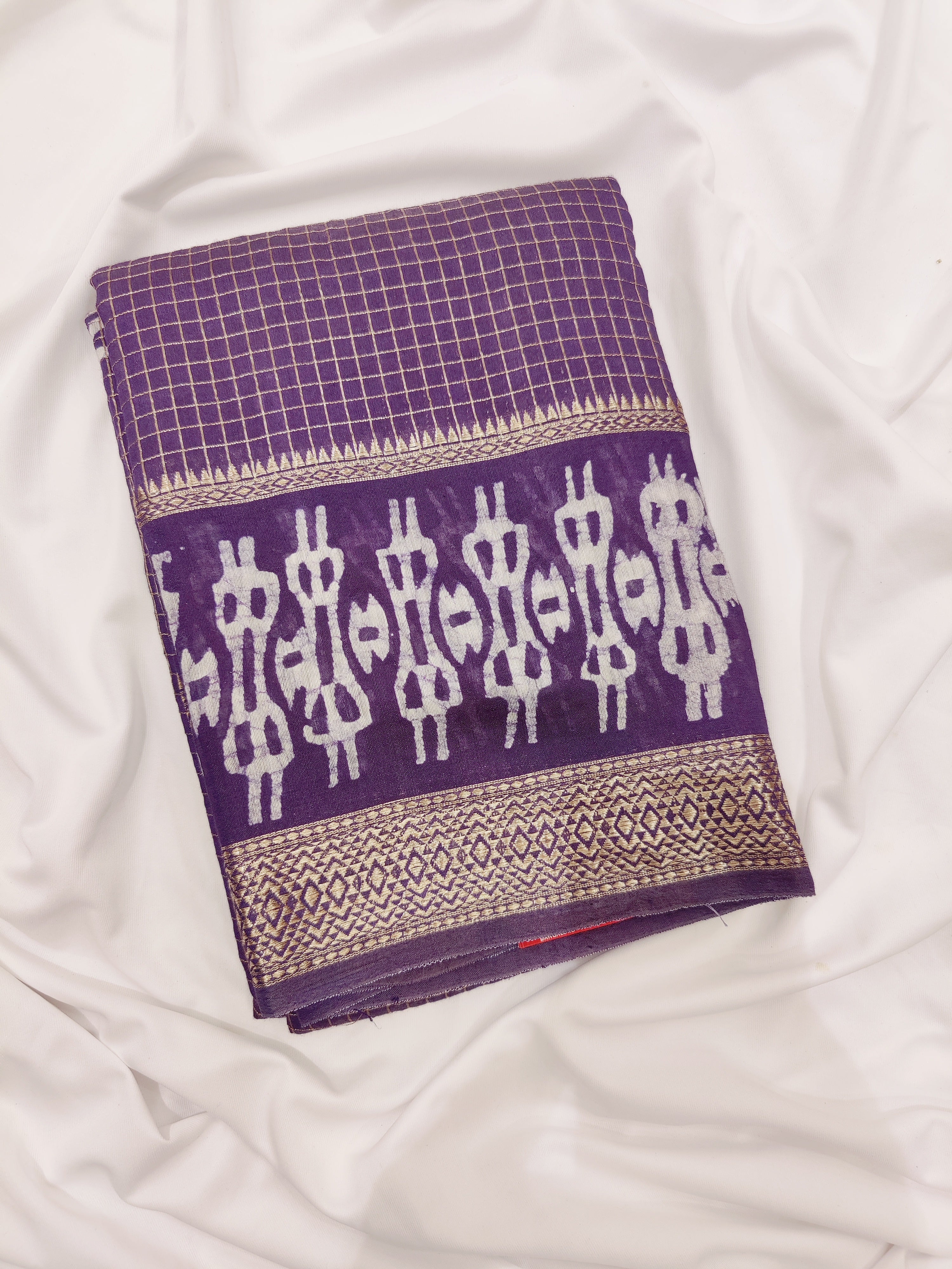 Dark Purple Raw Silk Saree – A Regal Statement of Elegance