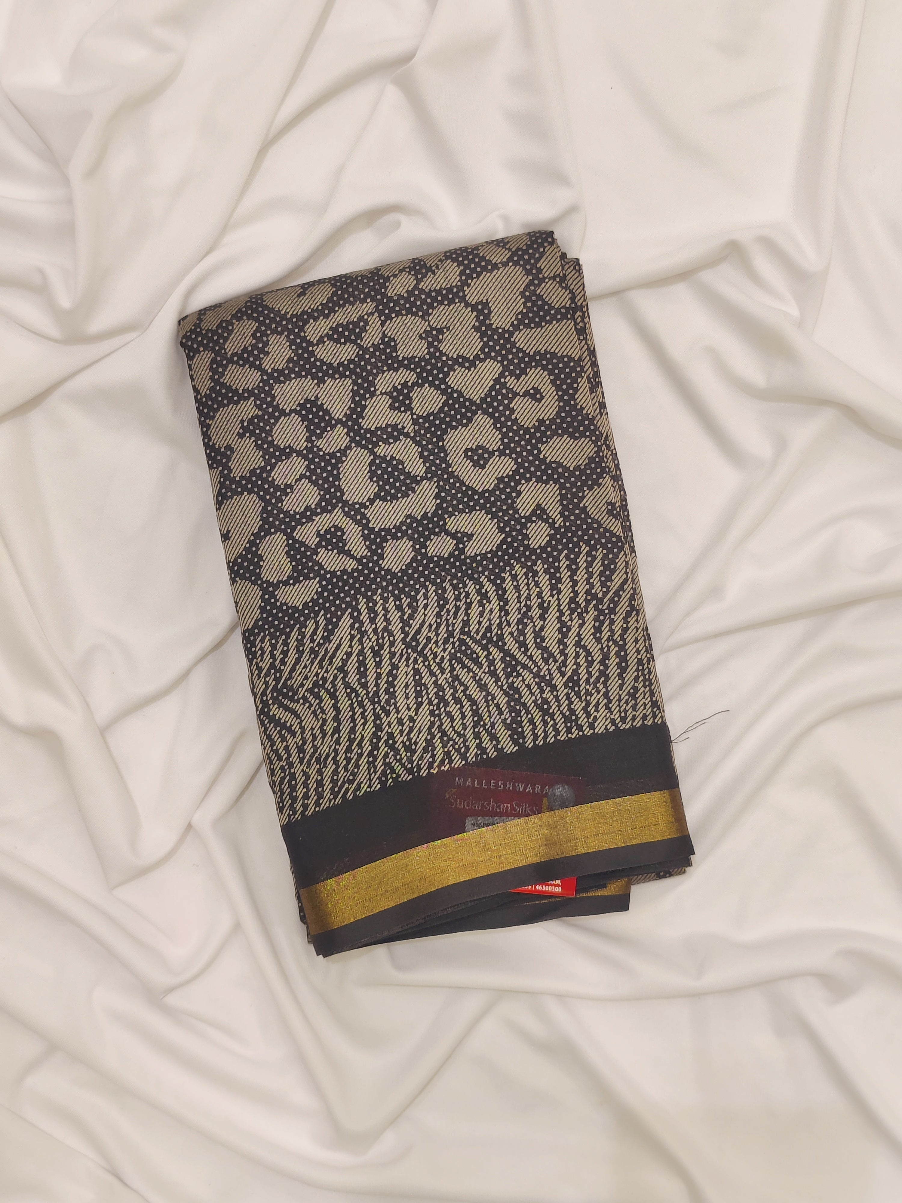 Black and White Striped Cotton Saree – Shop Online