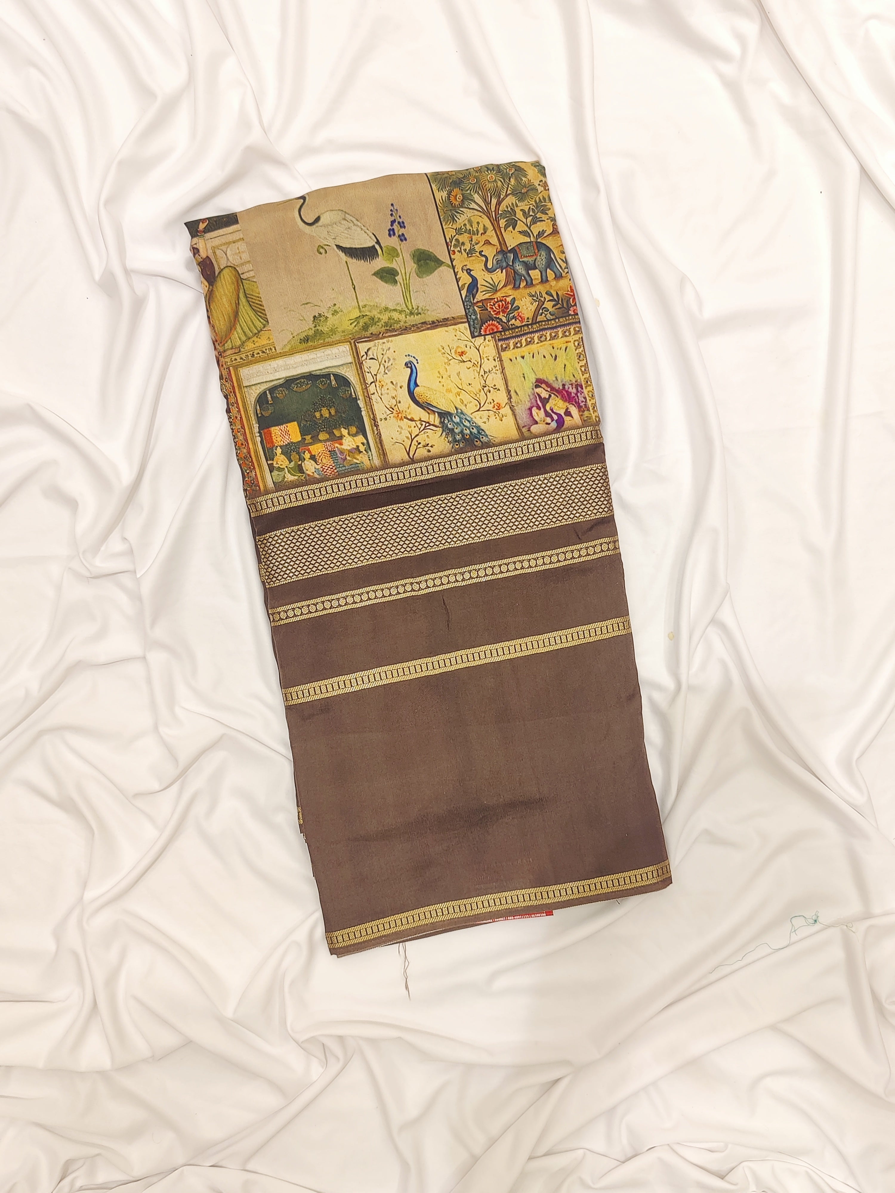 Chocolate Printed Saree – Traditional Design – Shop Online