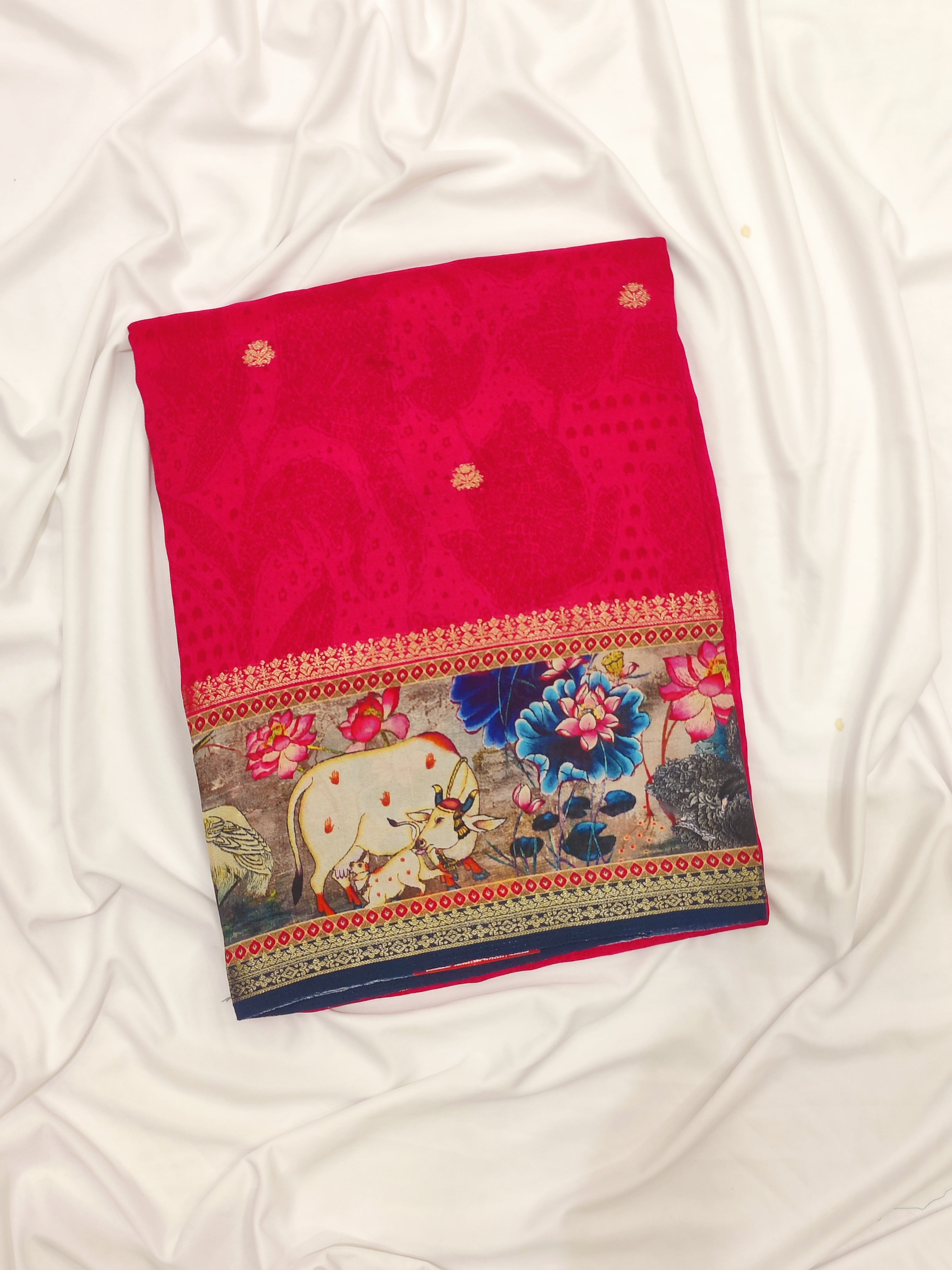 Raw Silk Saree – Traditional Elephant Border – Shop Online
