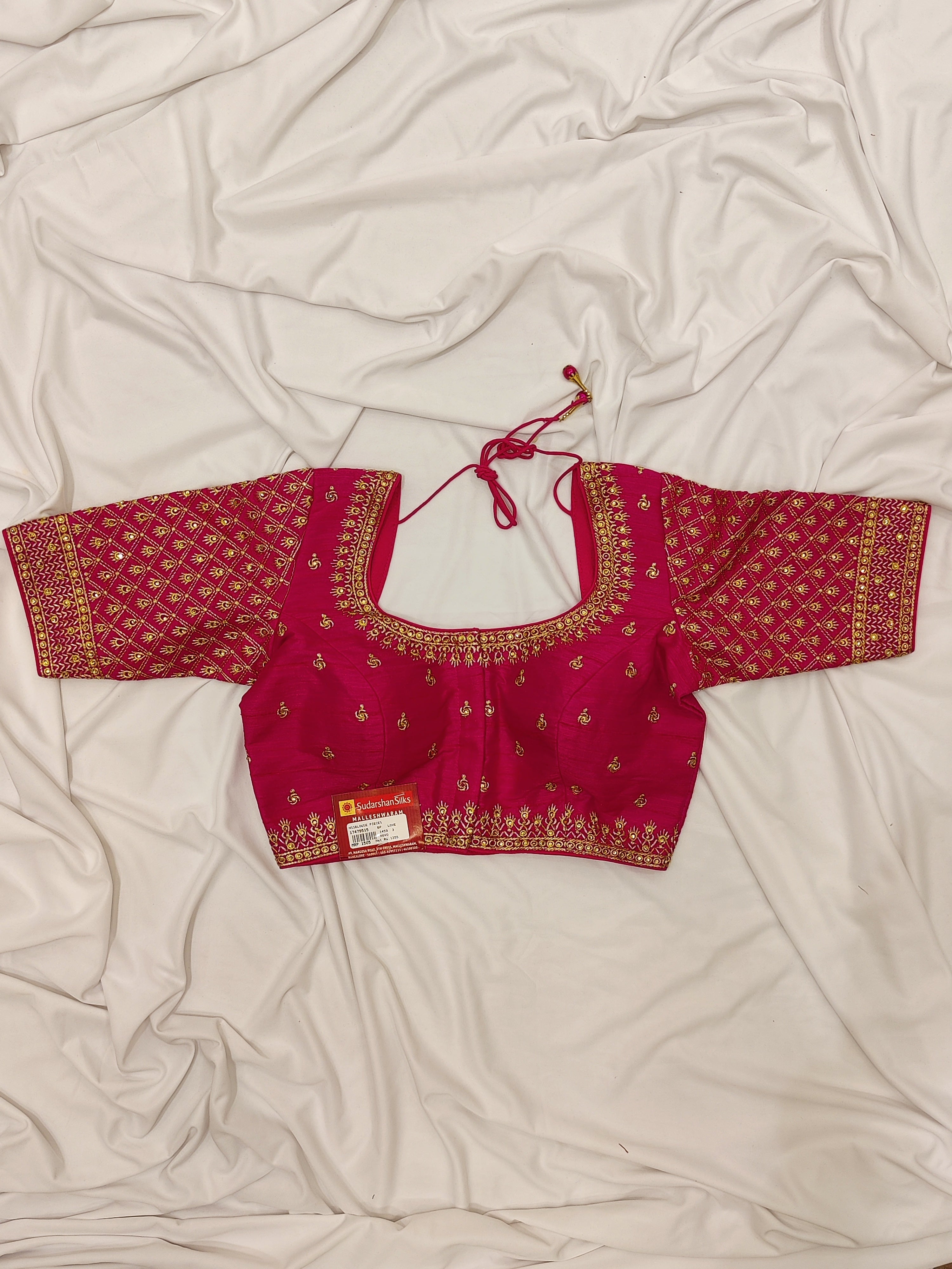 Pink Full Sleeve Fancy Blouse – Stone Work – Shop Online