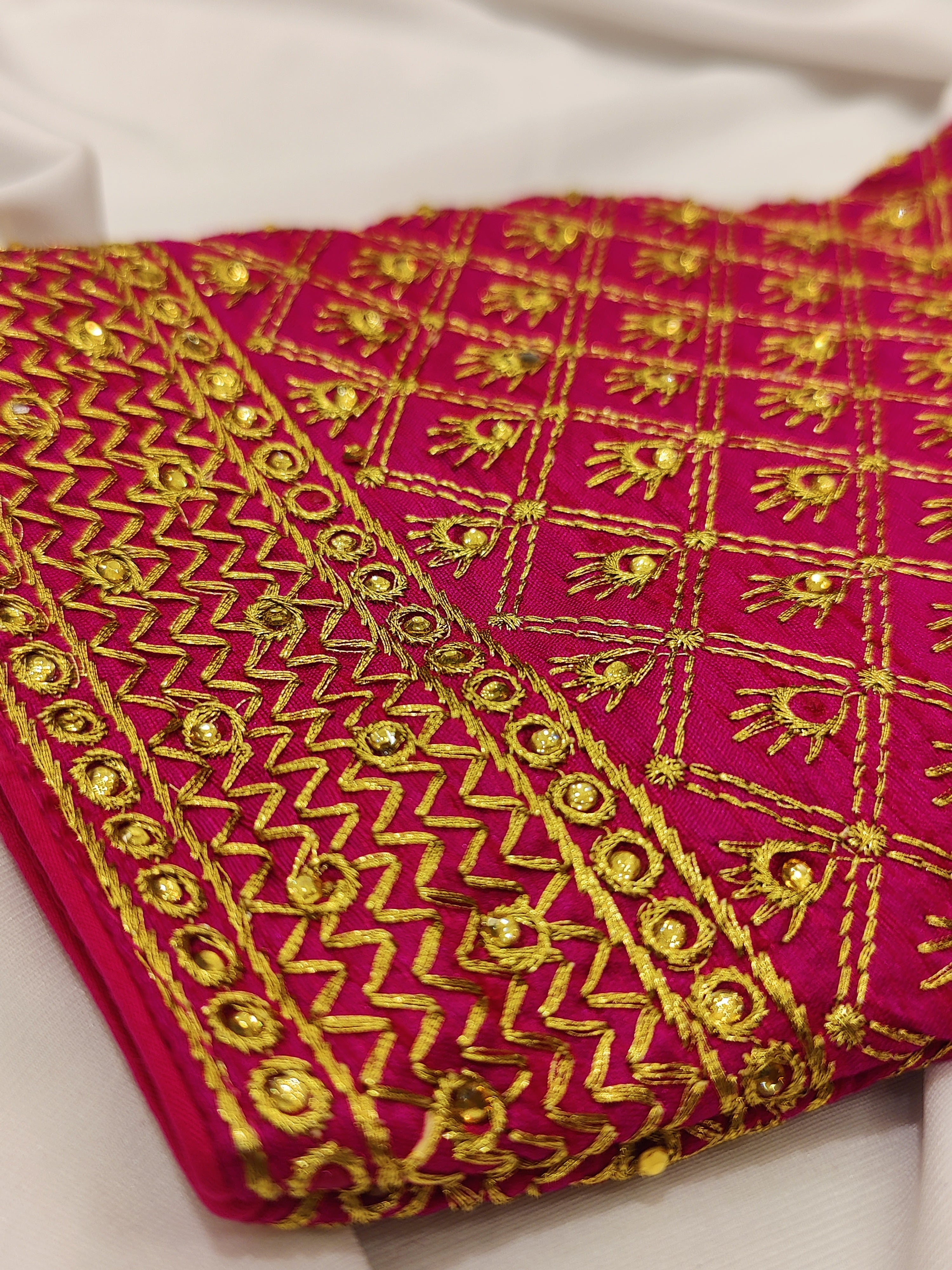 Pink Full Sleeve Fancy Blouse – Stone Work – Shop Online