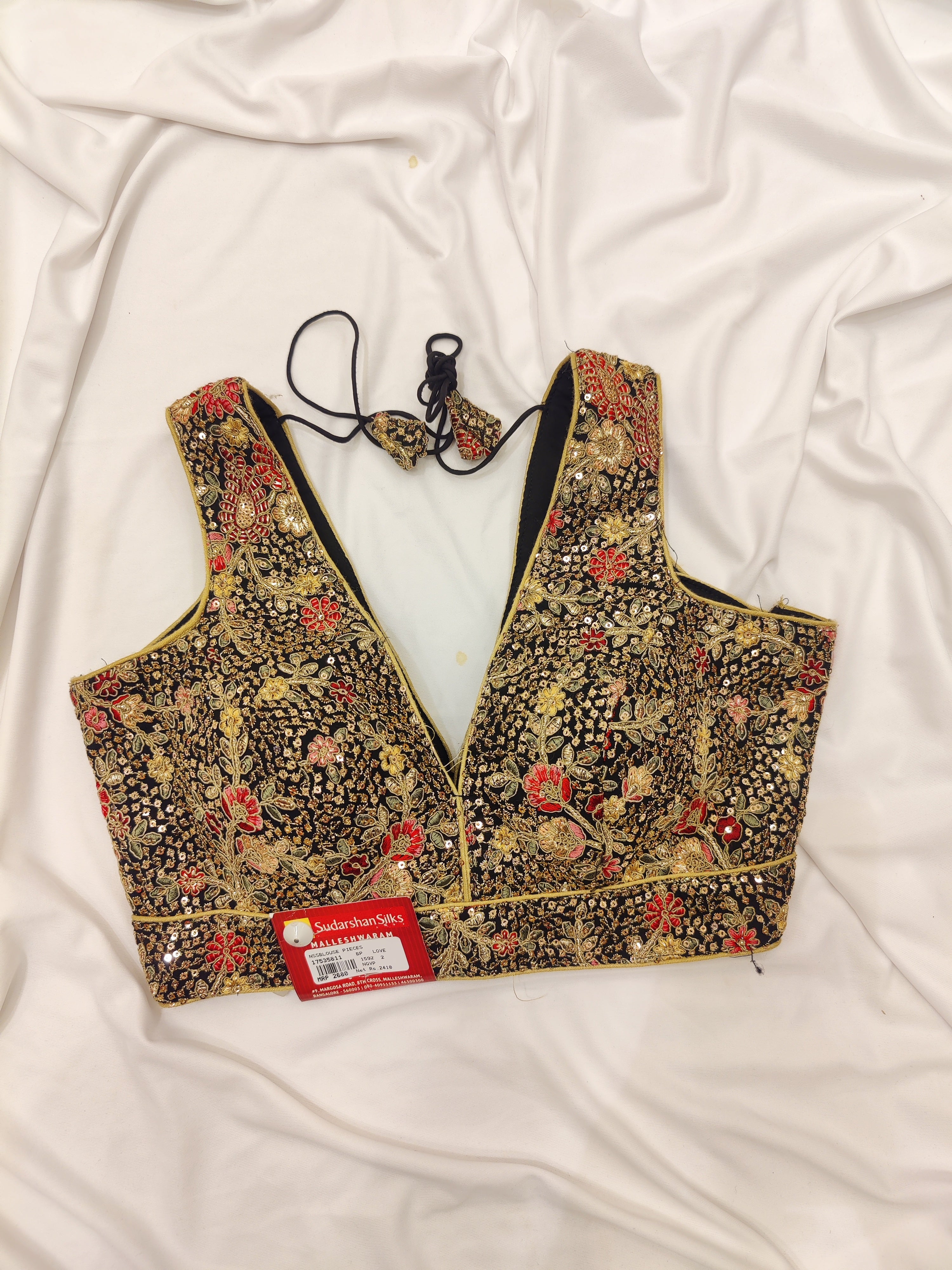 Multicolor Black Fancy Sleeveless Blouse – Stone Work – Shop Online