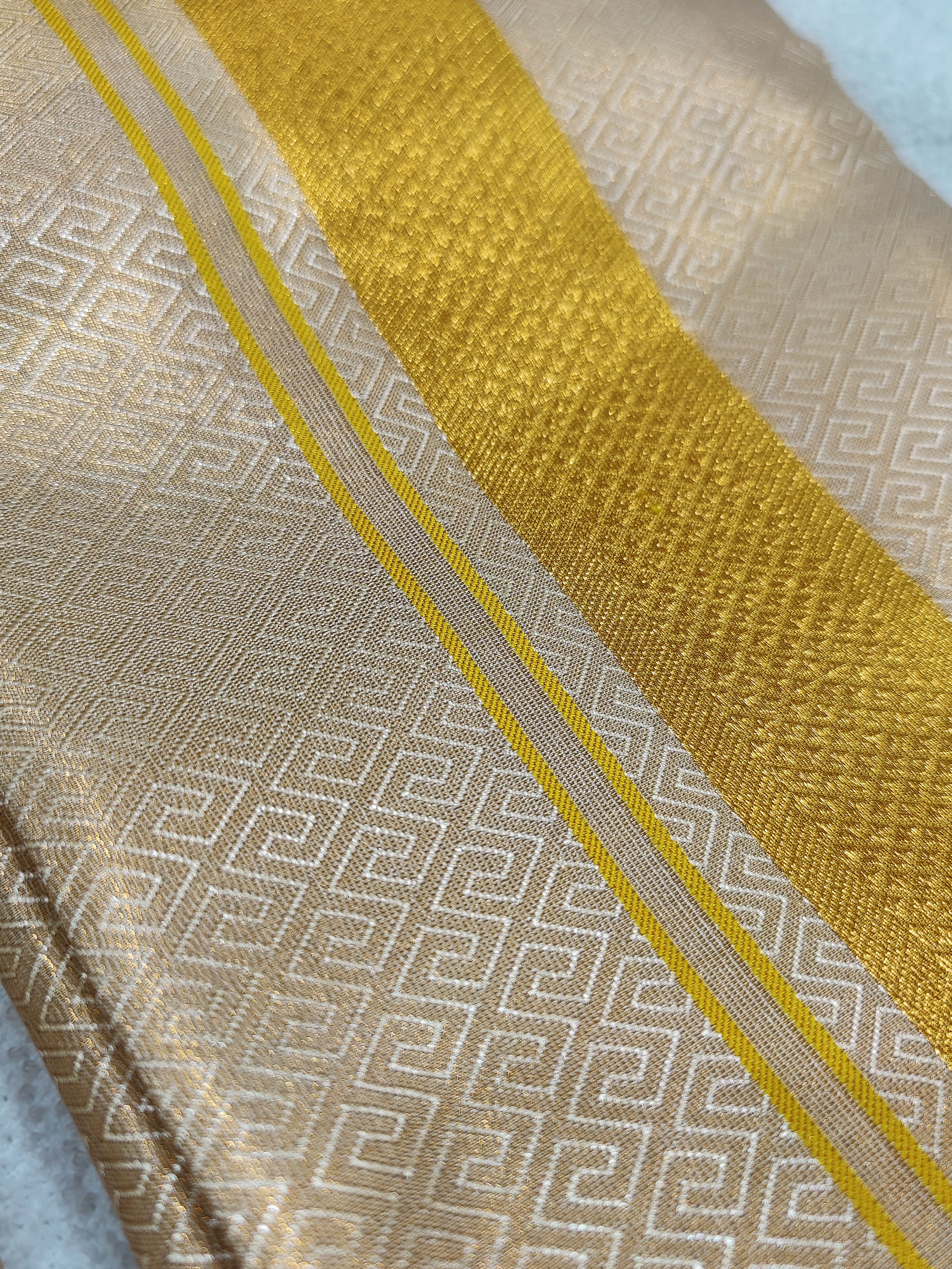 Art Silk Dhoti & Shirt Piece - Gold Zari Border - Shop Online - Wedding Collectiion
