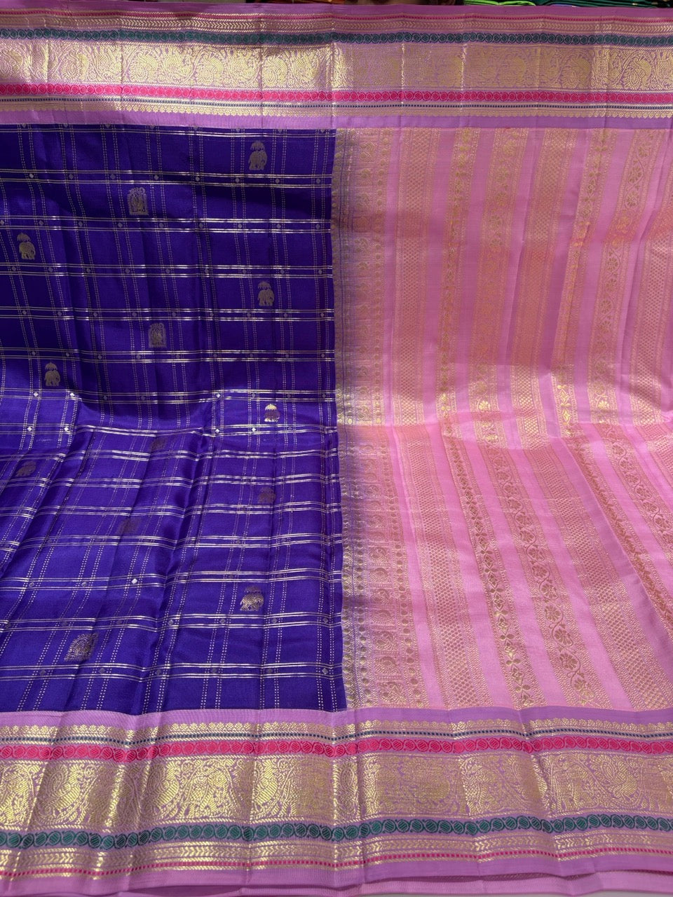 Purple Colour Saree with Lavender Traditional Border