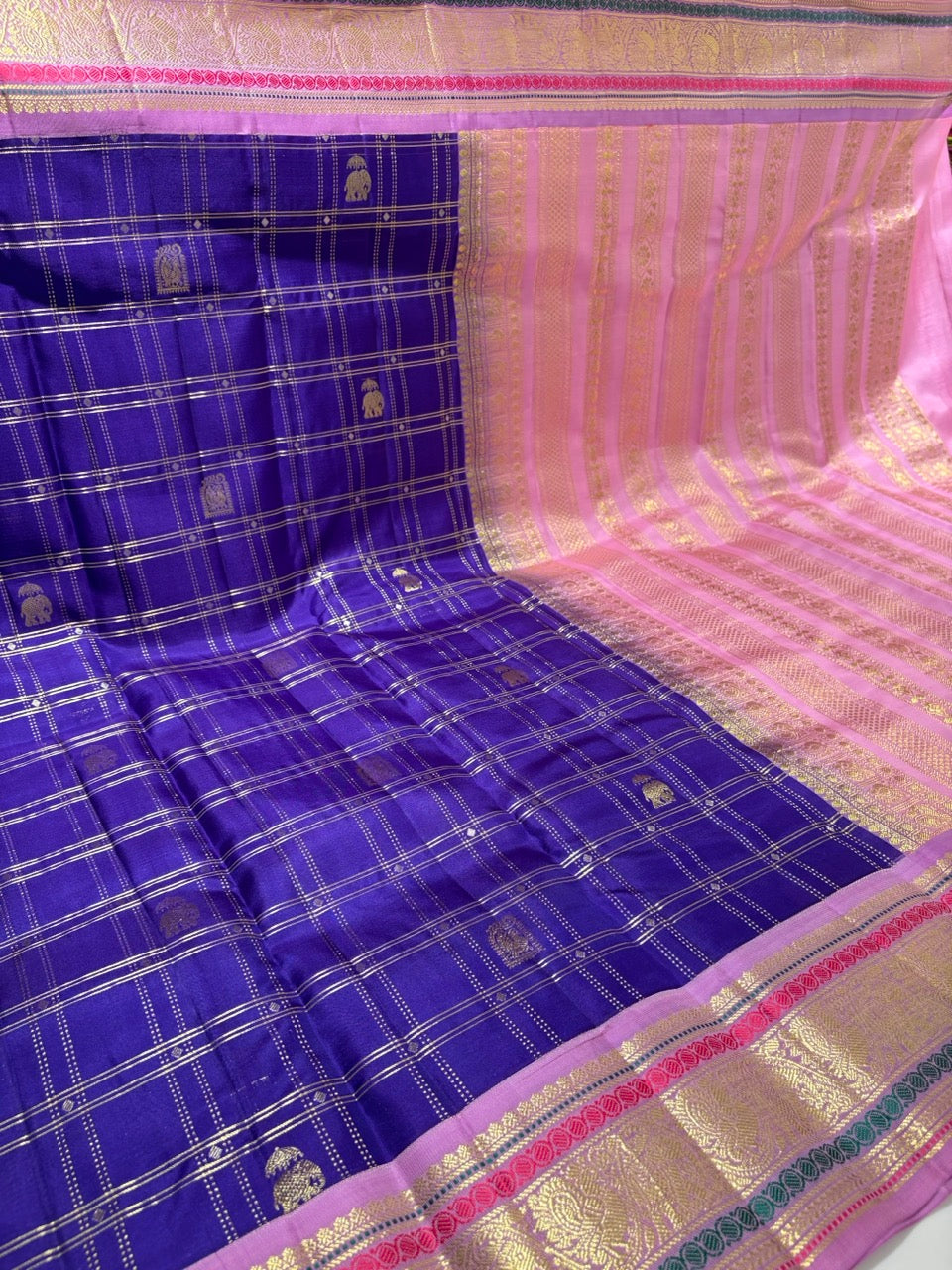 Purple Colour Saree with Lavender Traditional Border