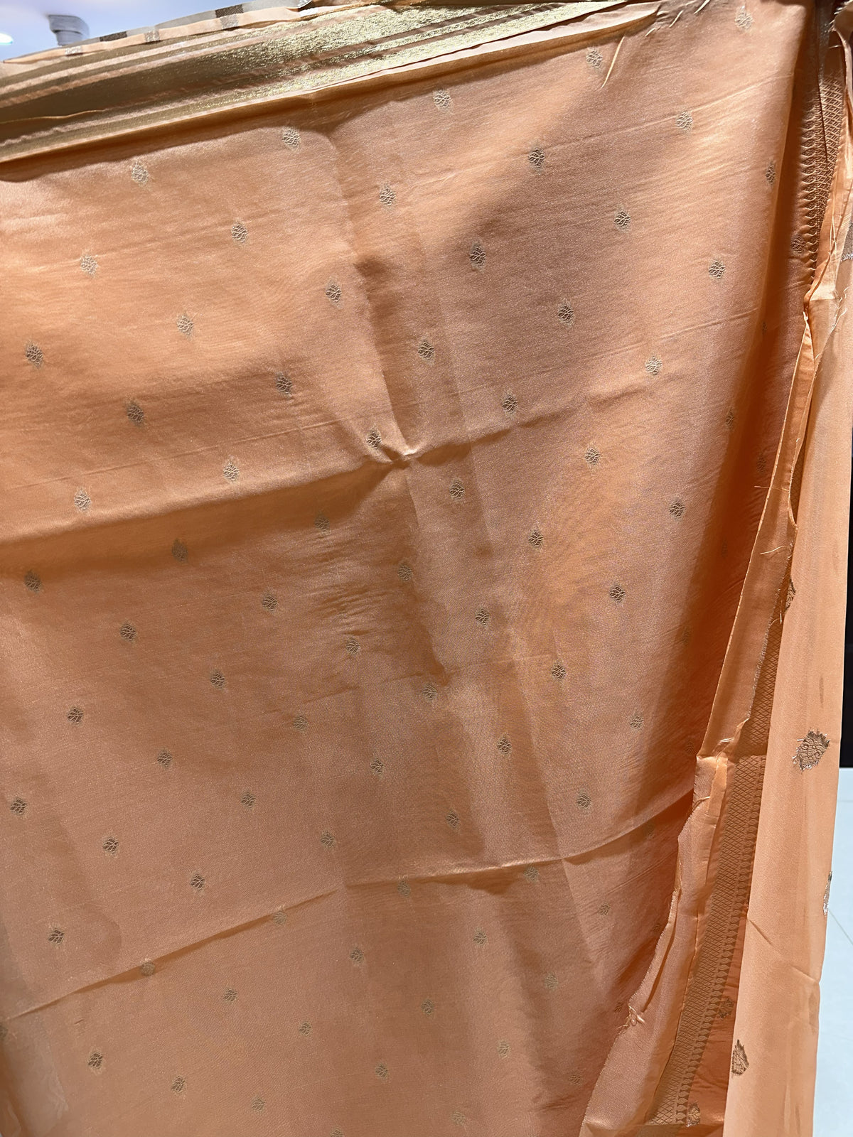 Light Peach Colour Semi Paithani Silk Saree