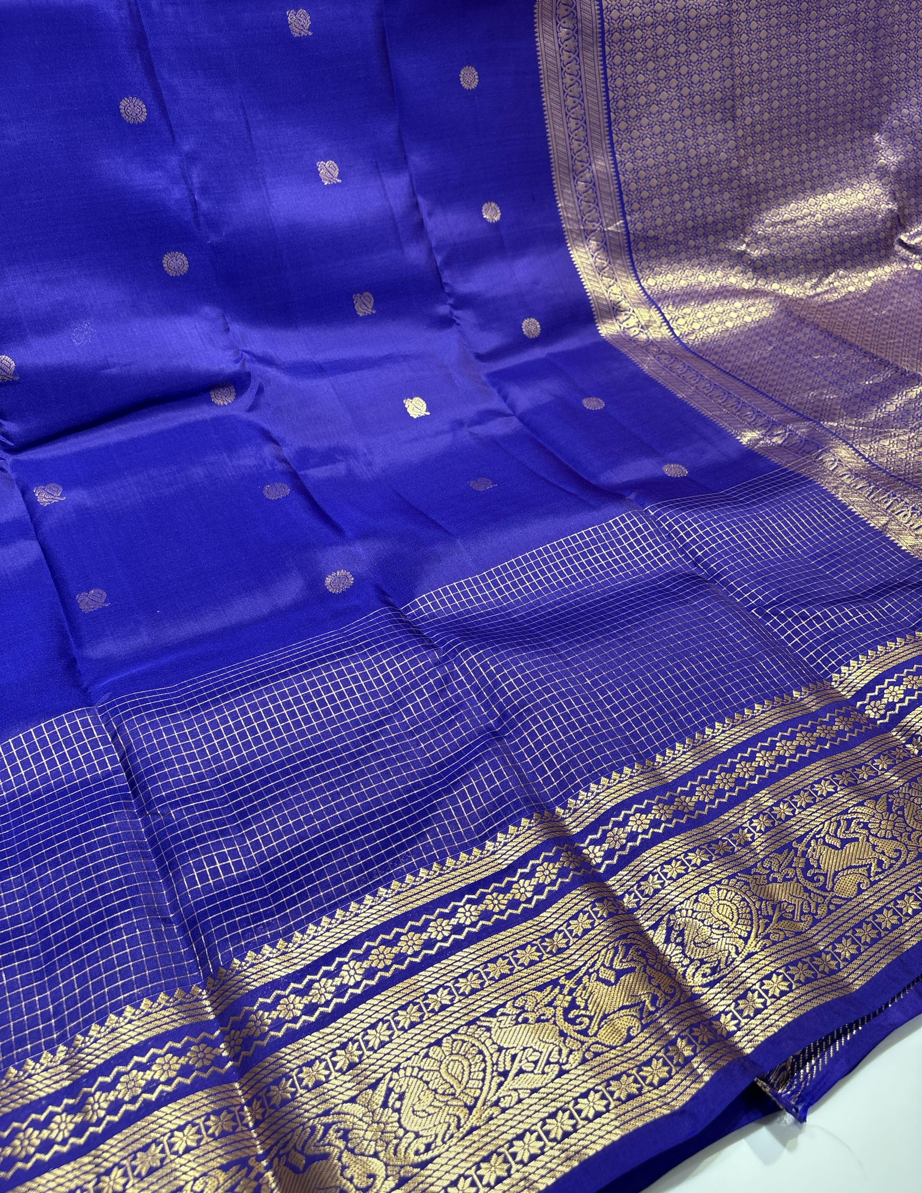 Premium Blue(self) Semi-Kanjivaram Saree