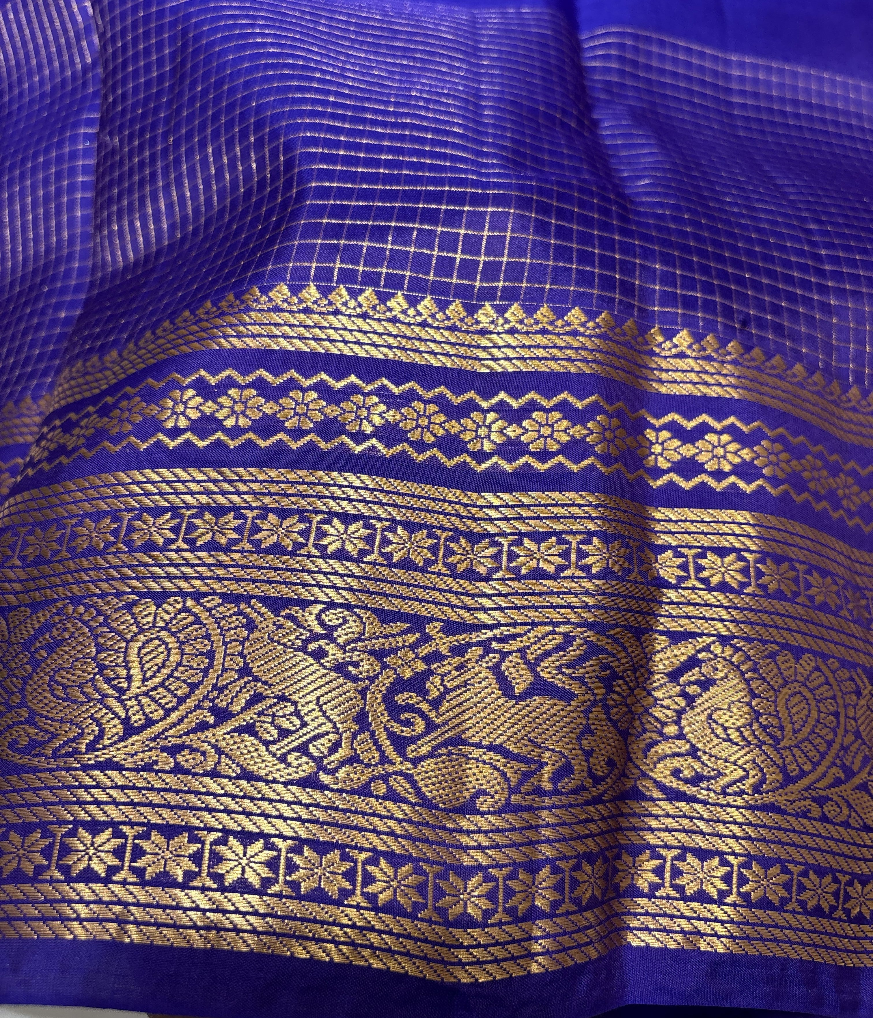 Premium Blue(self) Semi-Kanjivaram Saree