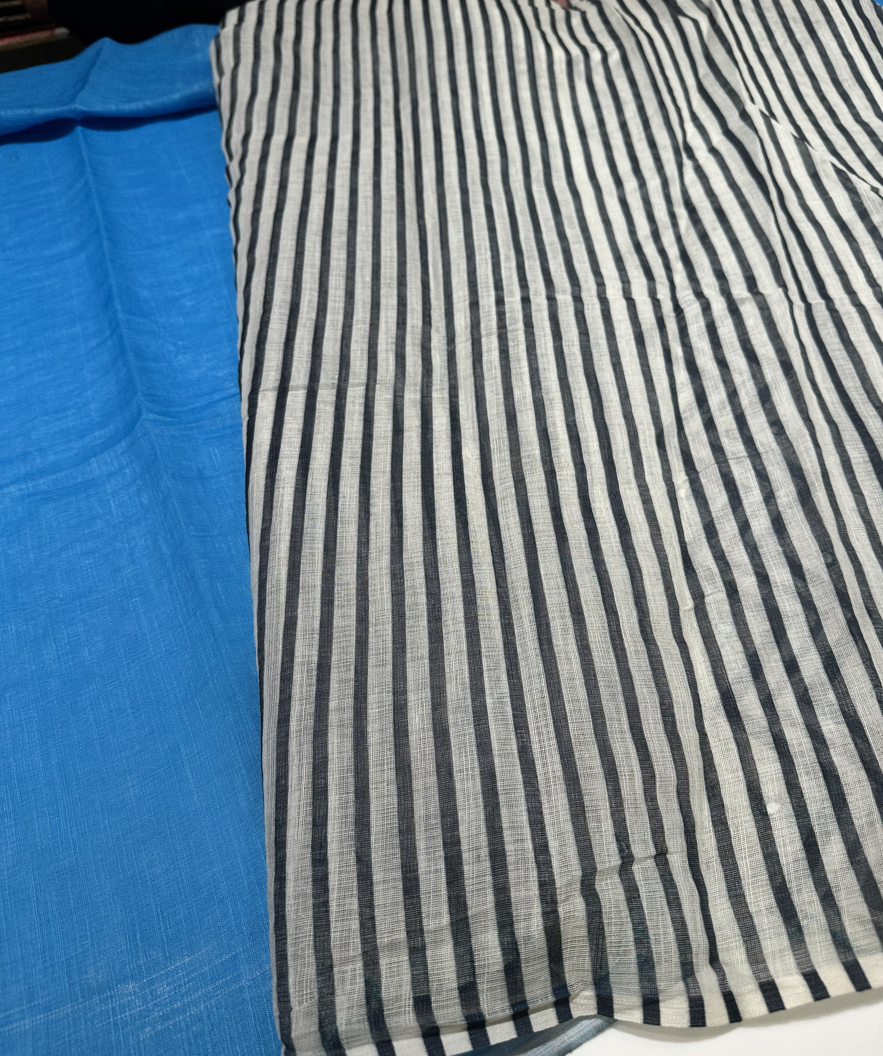 Everyday Elegance Blue Cotton Saree