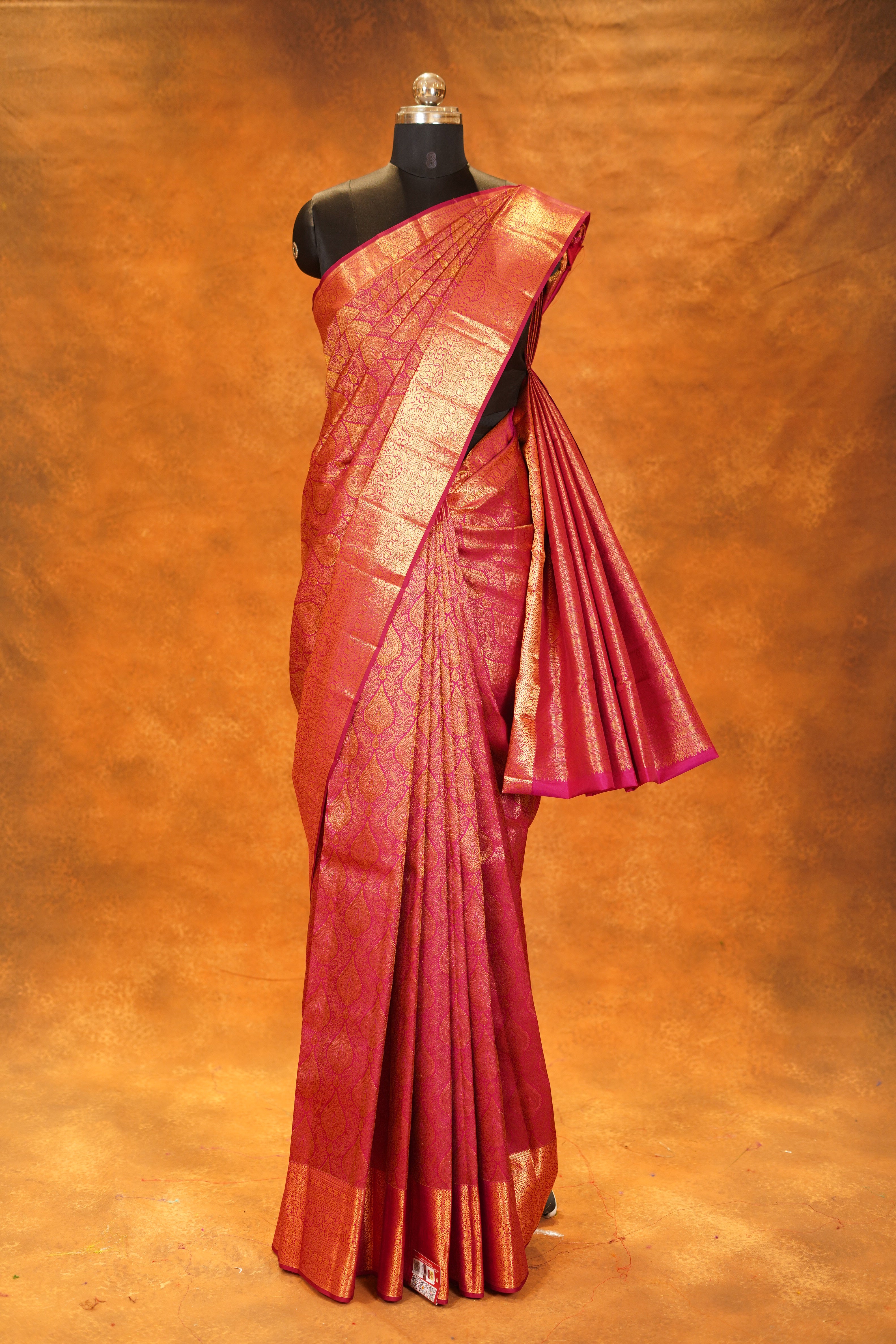 Red colour Pure Kanjivaram Silk Saree